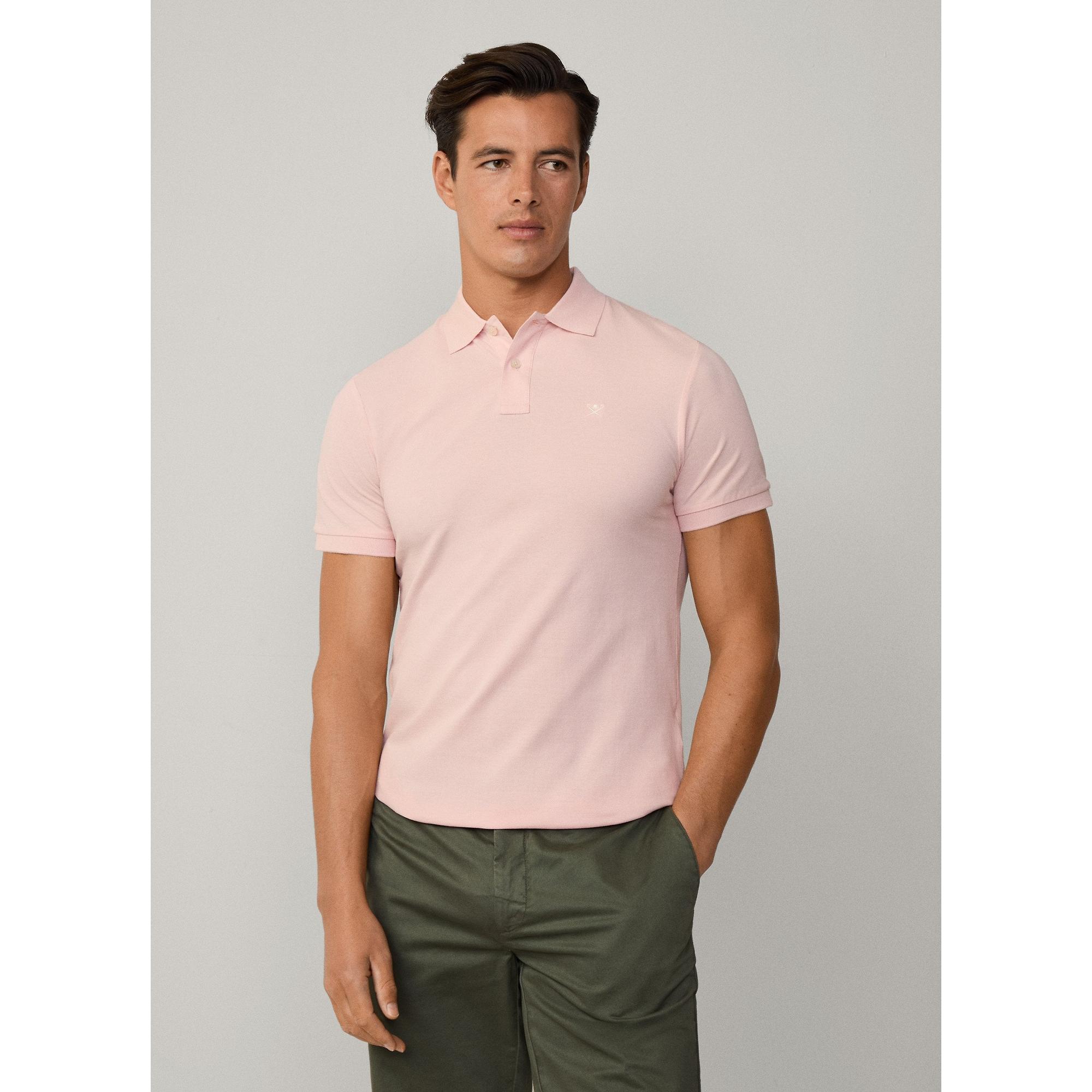 Product image 4 of 8 of Hackett Men's Slim Fit Short Sleeve Pique Polo - Summer Pink