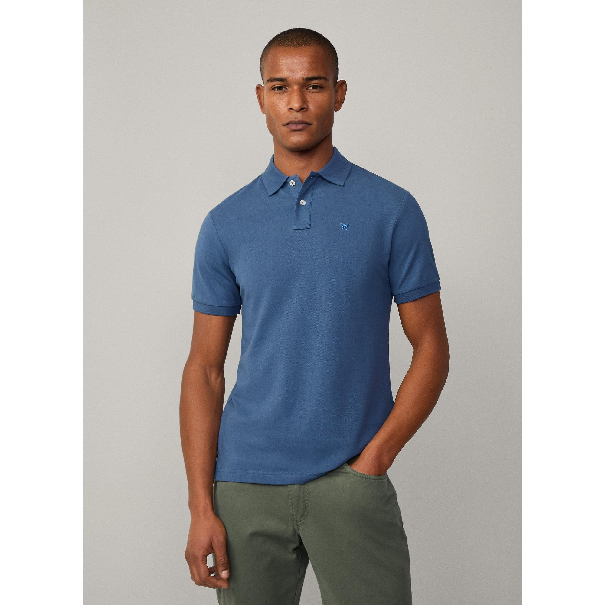 Product image 4 of 8 of Hackett Men's Slim Fit Short Sleeve Pique Polo - Dark Denim Blue