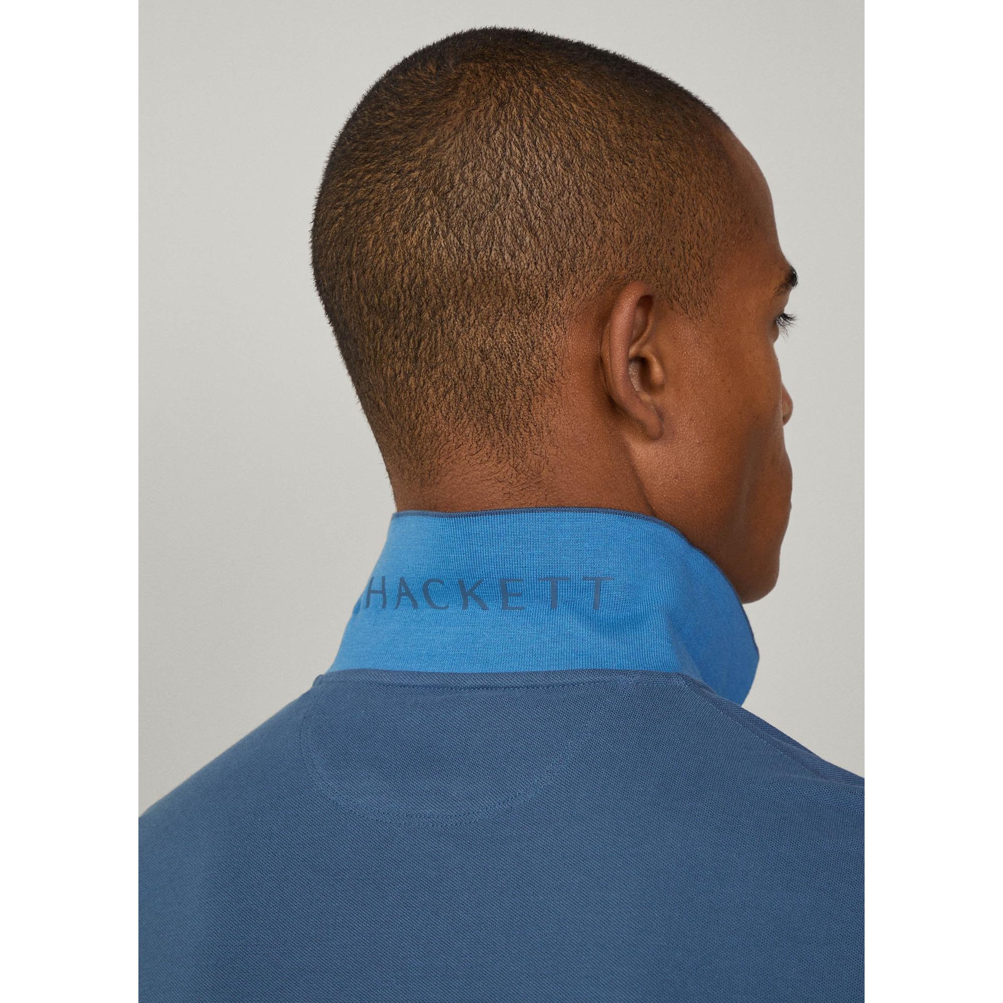 Product image 7 of 8 of Hackett Men's Slim Fit Short Sleeve Pique Polo - Dark Denim Blue