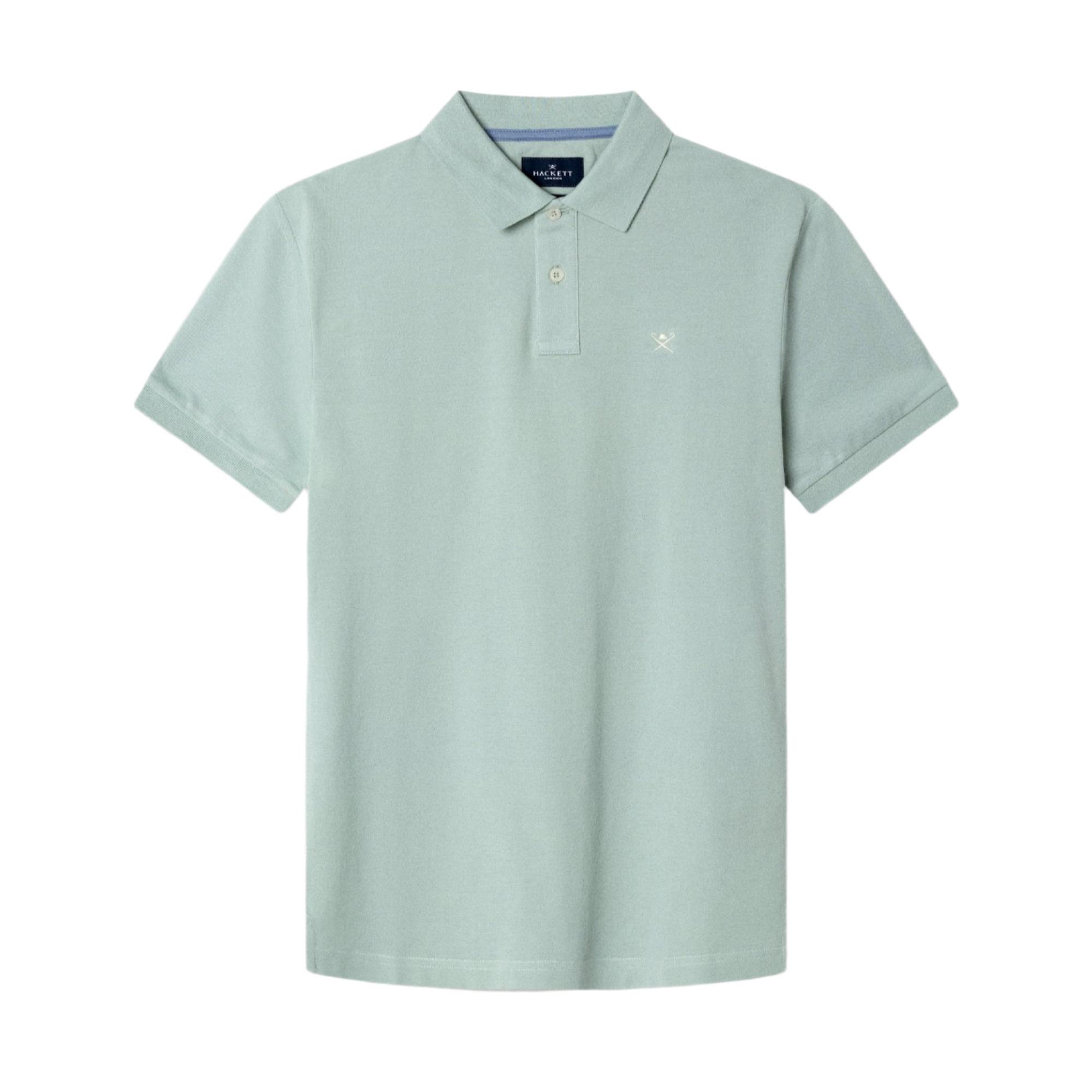 Product image 1 of 8 of Hackett Men's Slim Fit Short Sleeve Pique Polo - Menthol Green