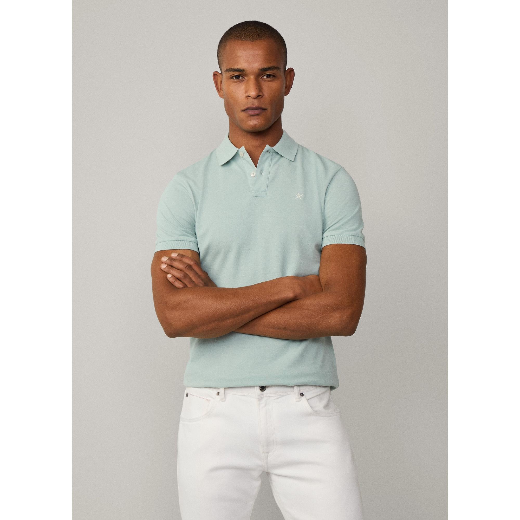 Product image 4 of 8 of Hackett Men's Slim Fit Short Sleeve Pique Polo - Menthol Green