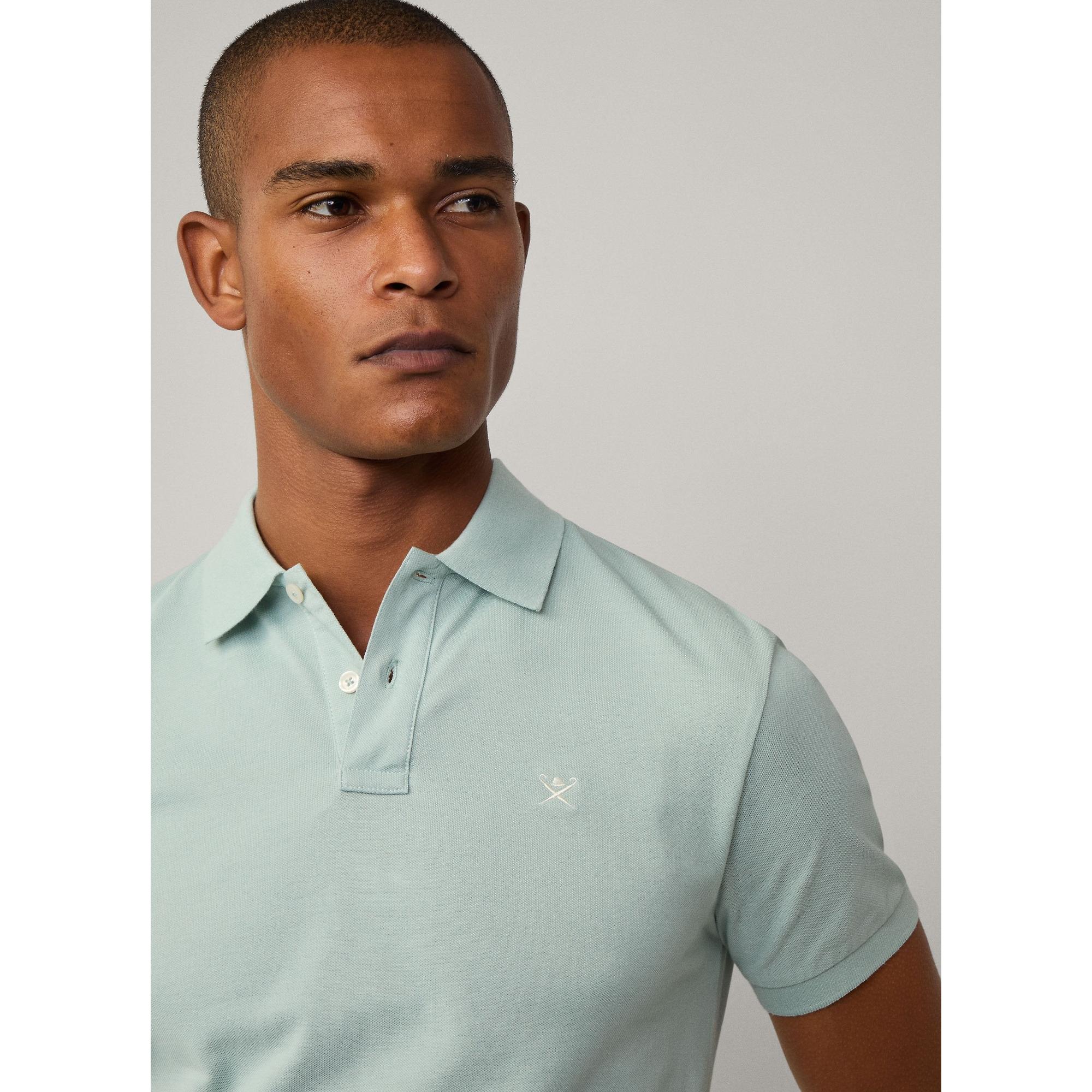 Product image 5 of 8 of Hackett Men's Slim Fit Short Sleeve Pique Polo - Menthol Green