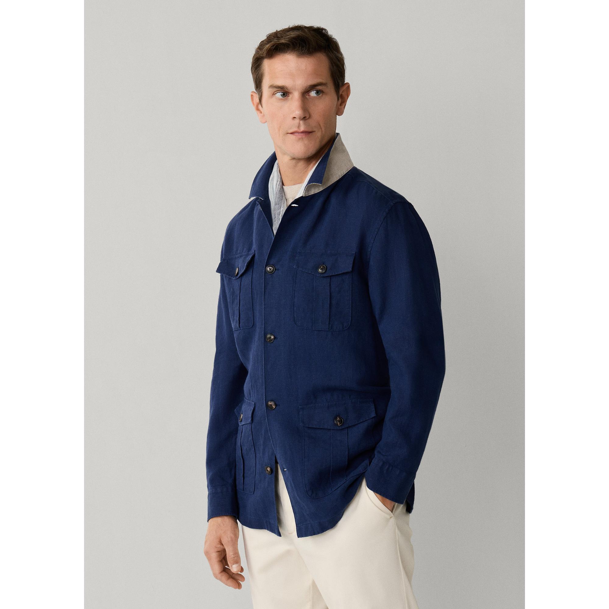 Product image 2 of 10 of Hackett Men's Linen Field Jacket Overshirt - Old Navy