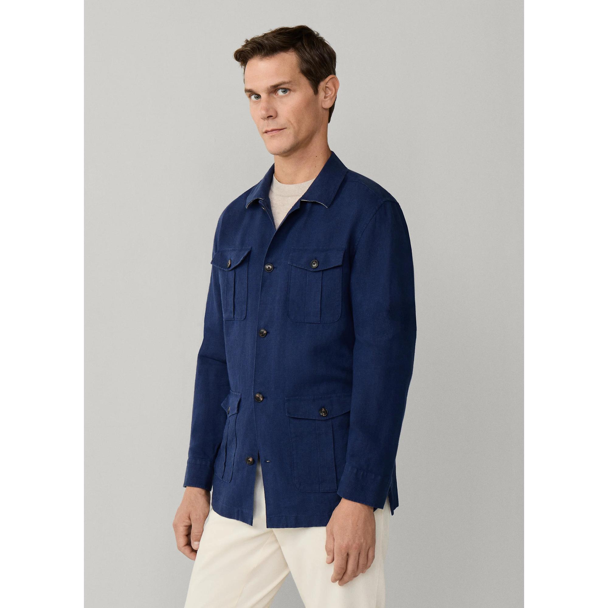 Product image 5 of 10 of Hackett Men's Linen Field Jacket Overshirt - Old Navy