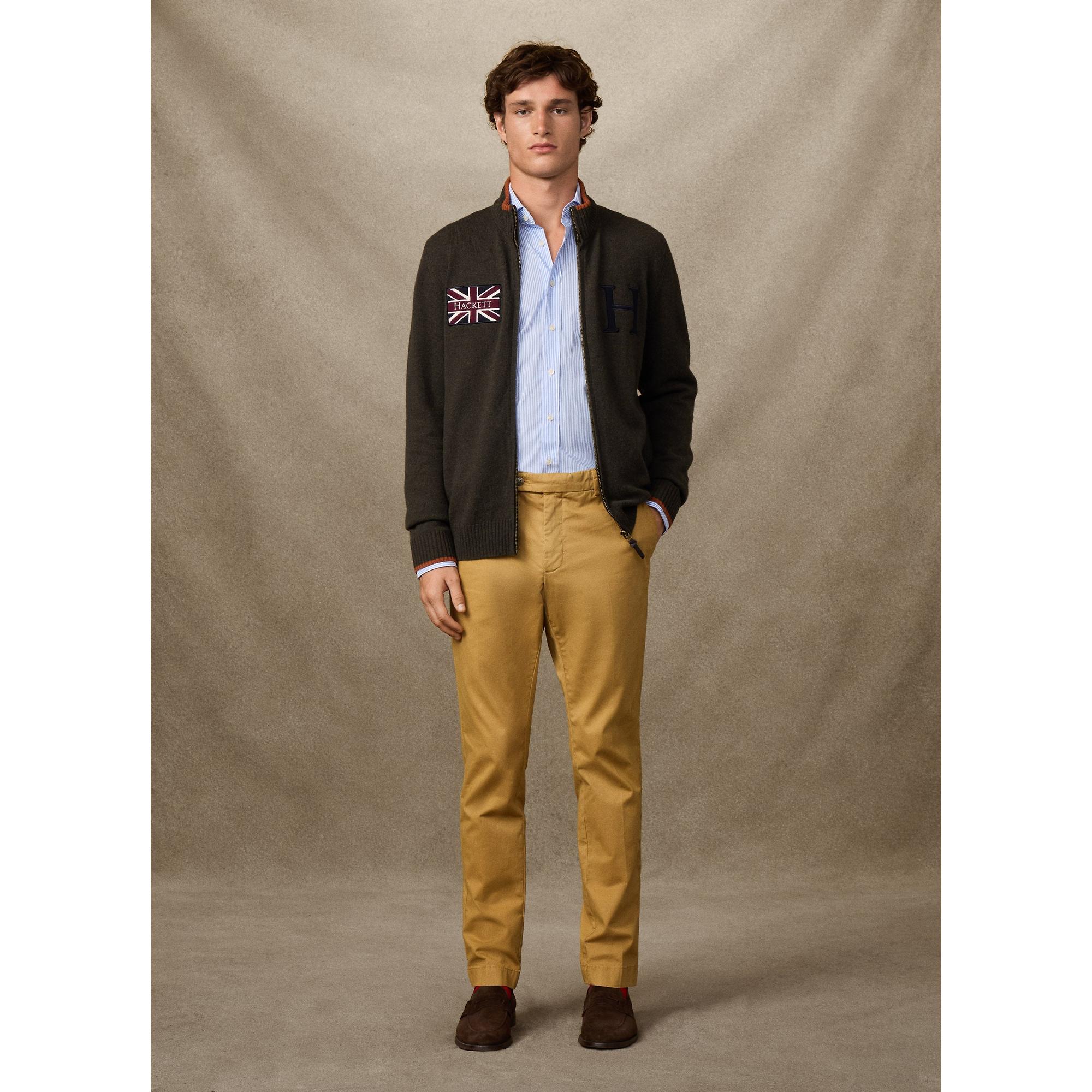 Product image 9 of 9 of Hackett Men's Merino Wool Rally Full Zip Cardigan - Hunter Green