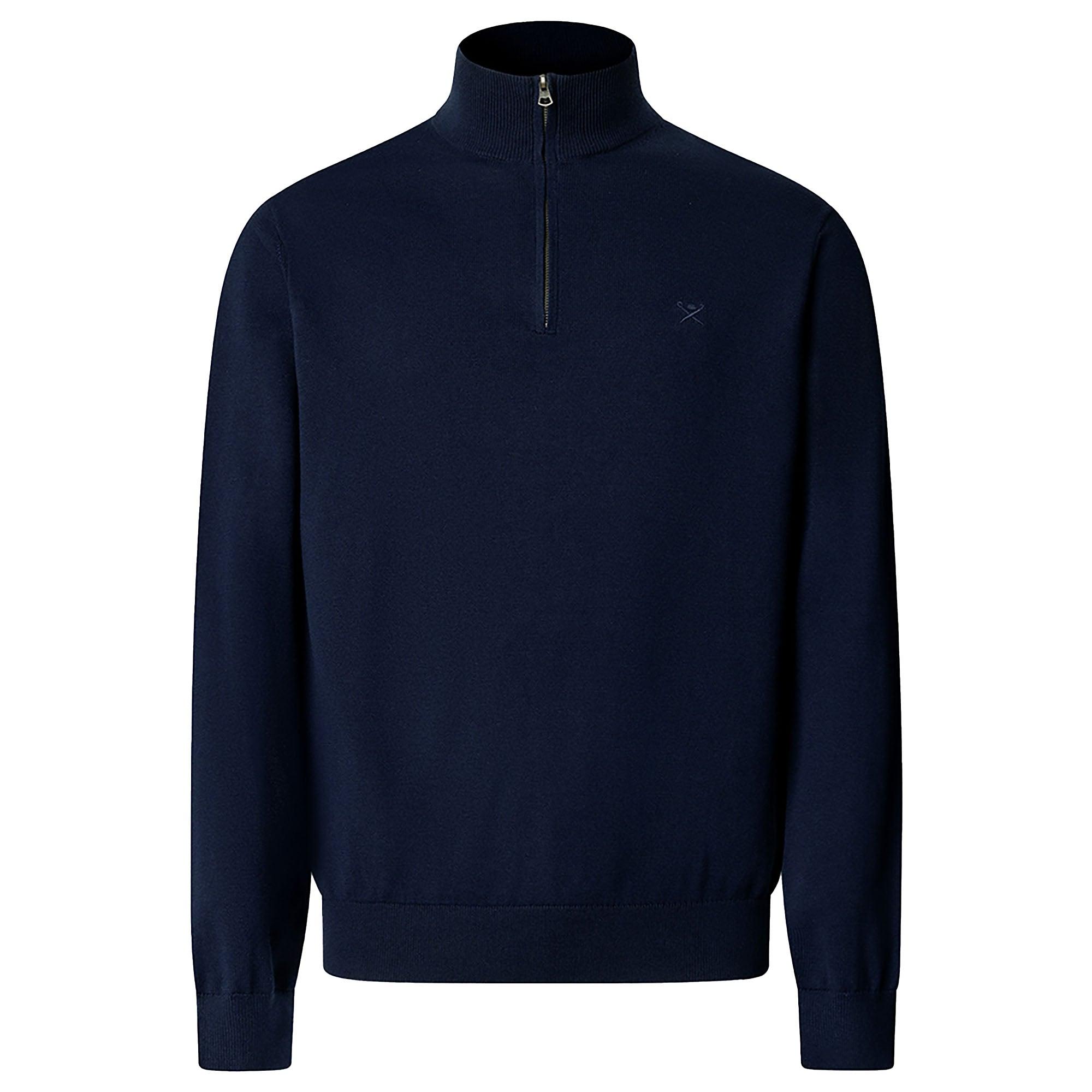 Product image 1 of 9 of Hackett Men's Cotton Quarter Zip Jumper - Navy