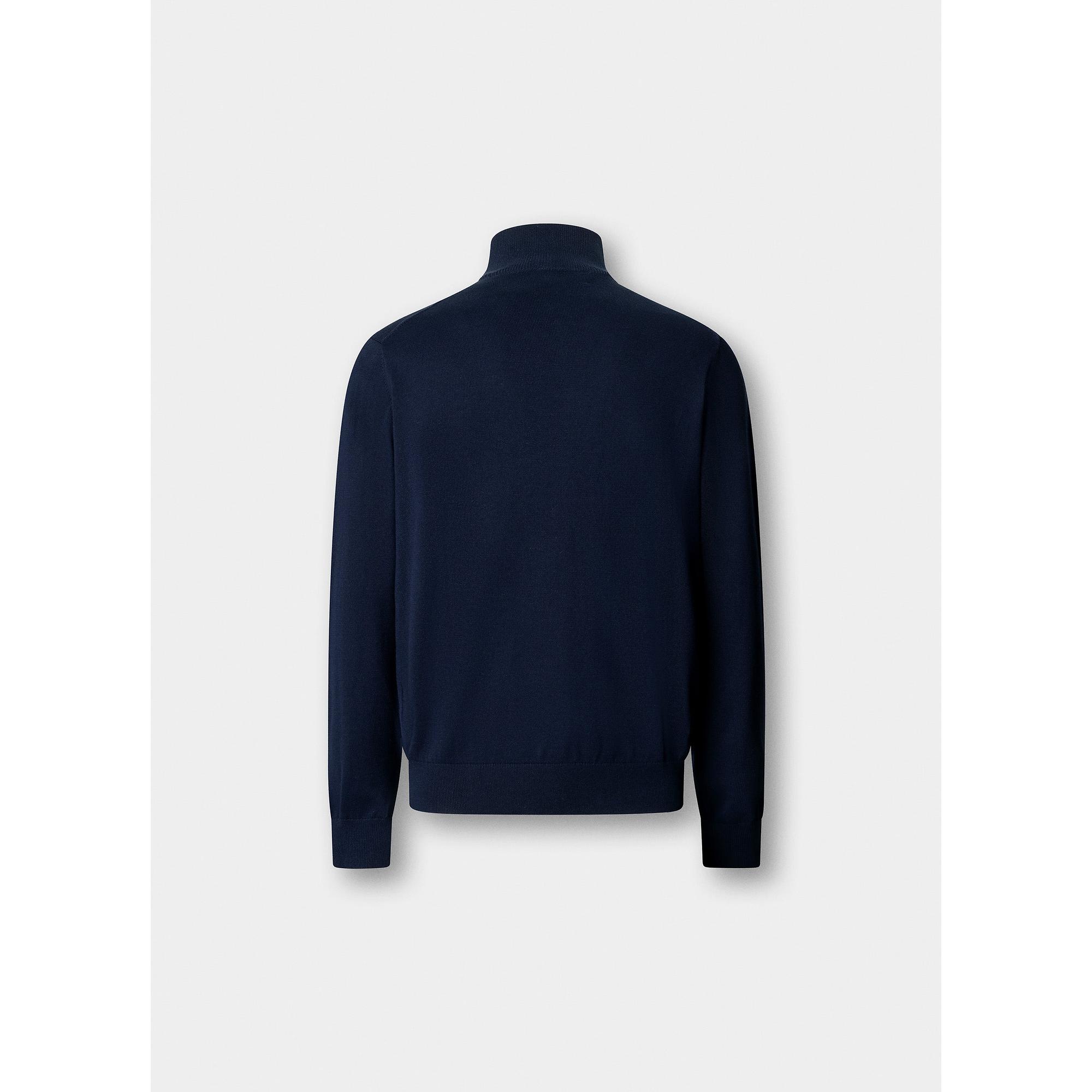 Product image 9 of 9 of Hackett Men's Cotton Quarter Zip Jumper - Navy
