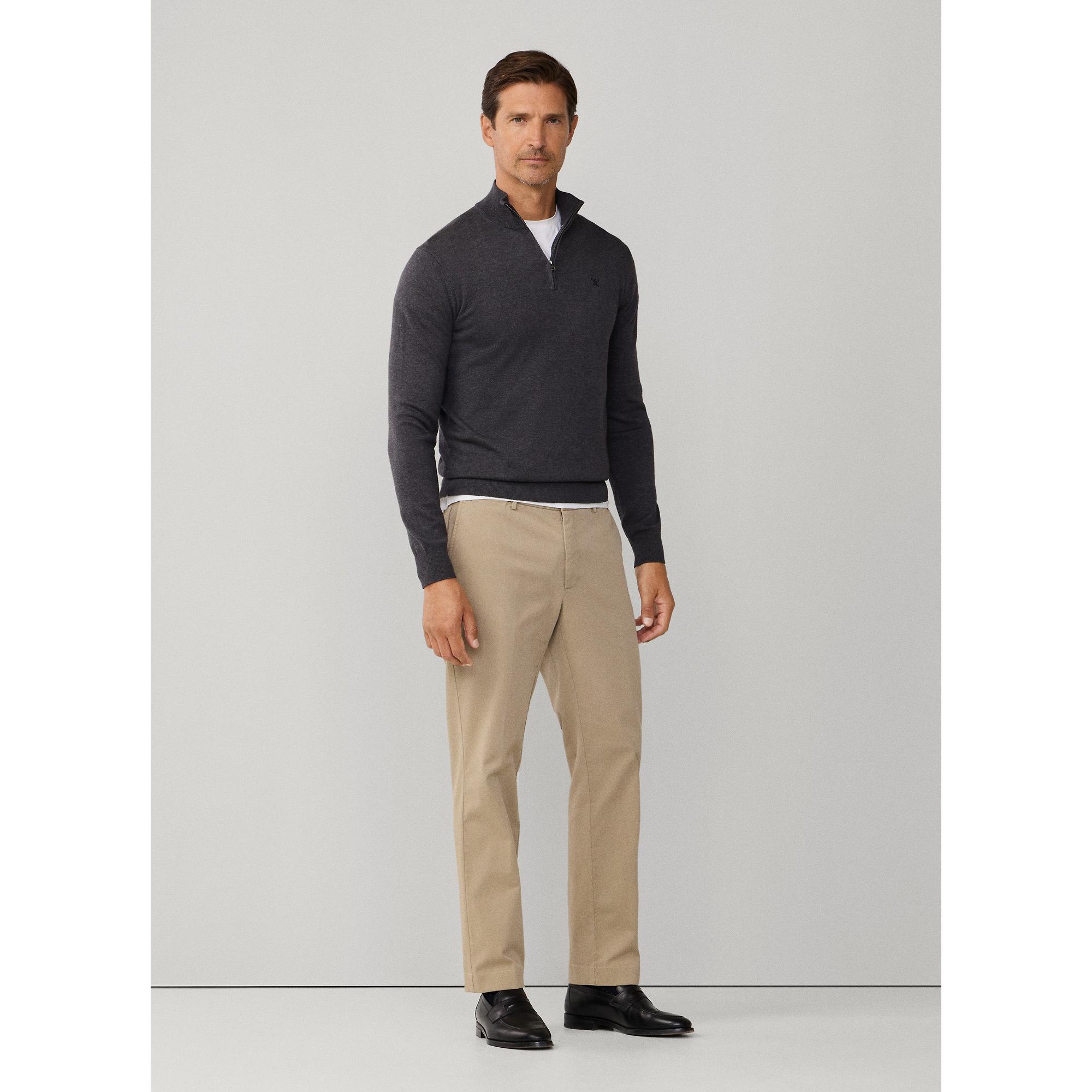 Product image 7 of 9 of Hackett Men's Cotton Quarter Zip Jumper - Charcoal Grey