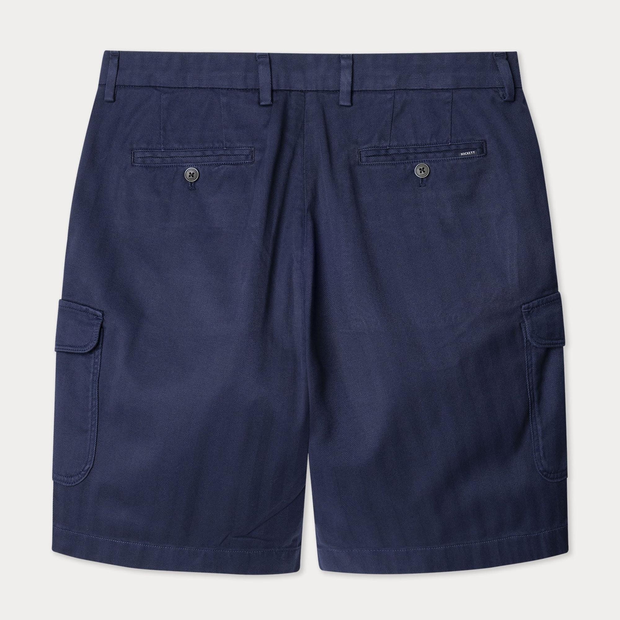 Product image 2 of 2 of Hackett Men's Herringbone Cargo Shorts - Ink Blue