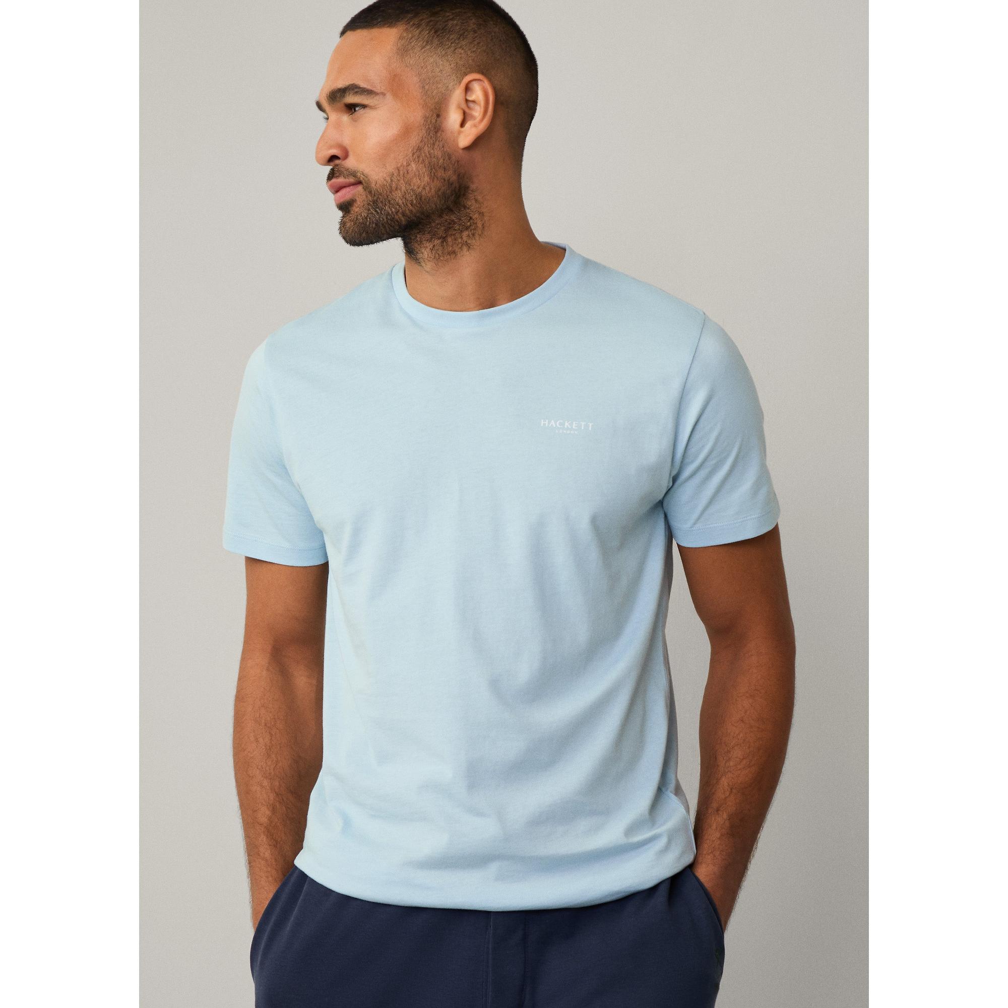 Product image 3 of 7 of Hackett Men's Short Sleeve Cotton Jersey Lounge T-Shirt - Summer Blue