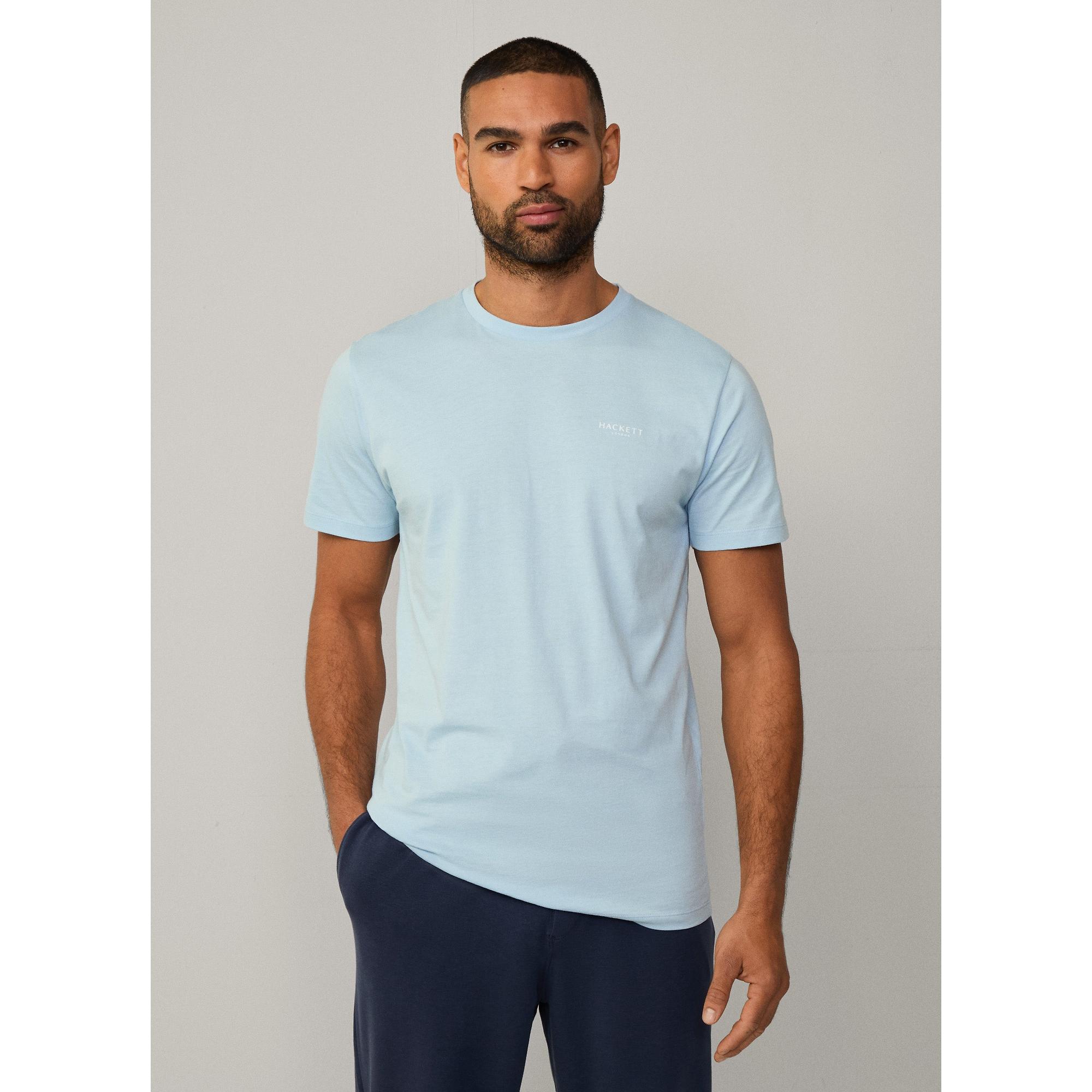 Product image 4 of 7 of Hackett Men's Short Sleeve Cotton Jersey Lounge T-Shirt - Summer Blue