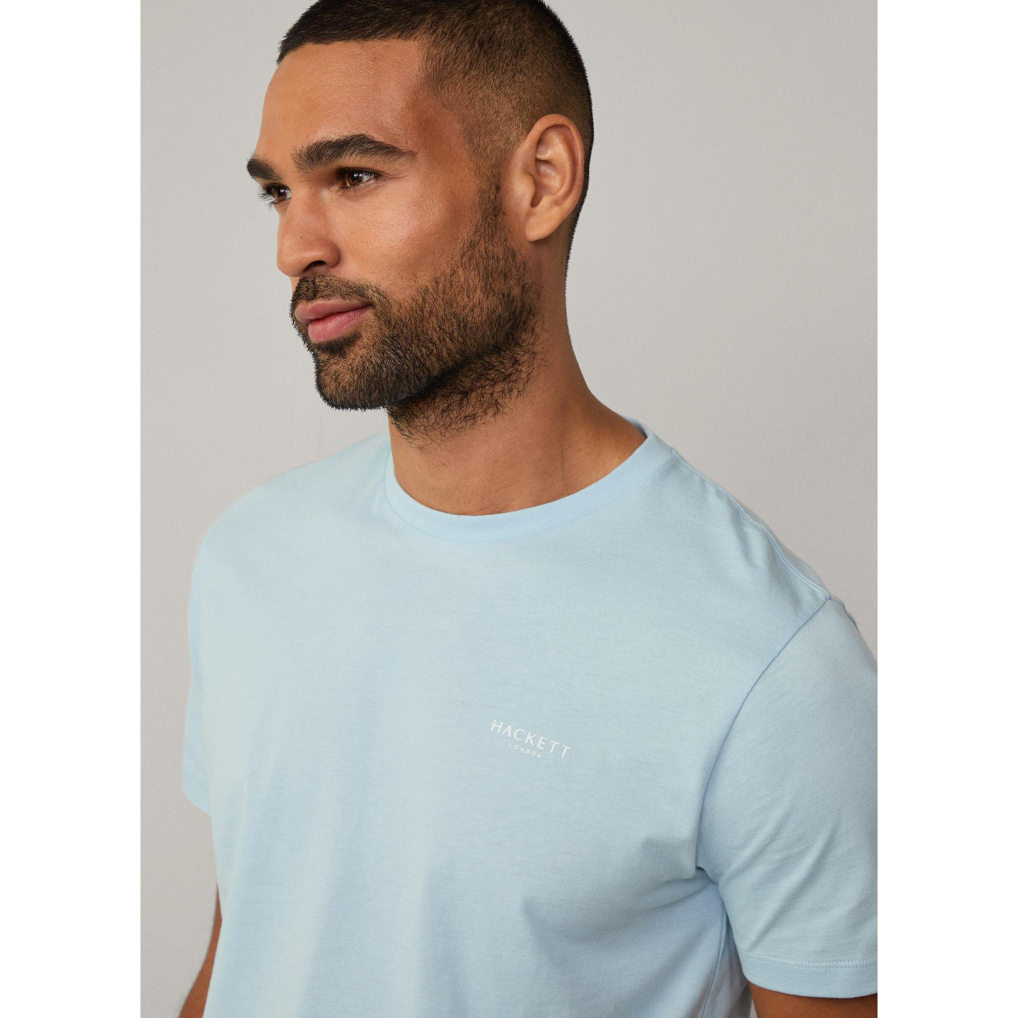 Product image 5 of 7 of Hackett Men's Short Sleeve Cotton Jersey Lounge T-Shirt - Summer Blue