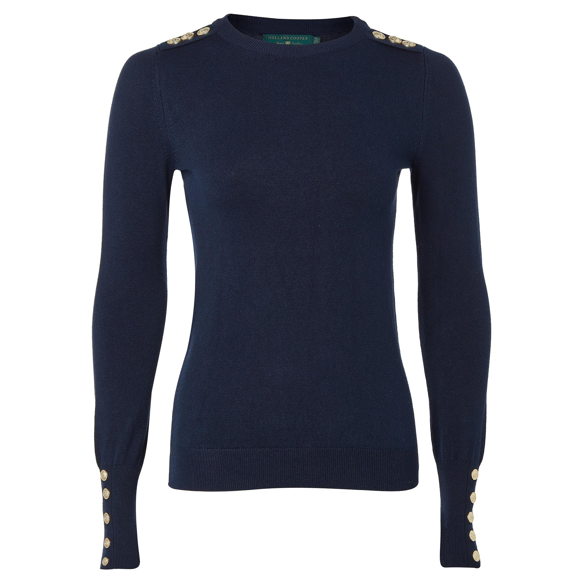 Product image 1 of 7 of Holland Cooper Women's Buttoned Knit Crew Neck - Ink Navy