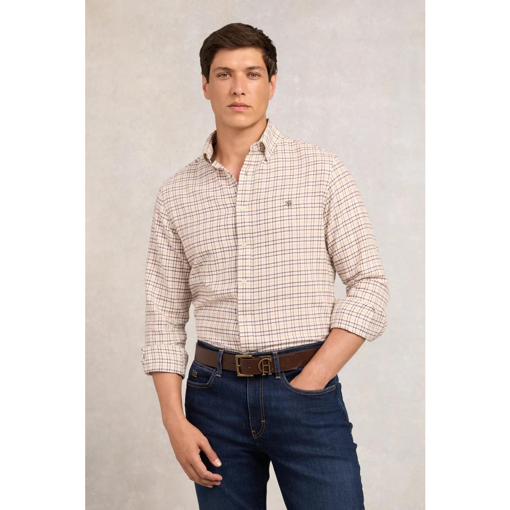 Product image 2 of 12 of Holland Cooper Men's Classic Button Down Shirt - Cheltenham Camel Check