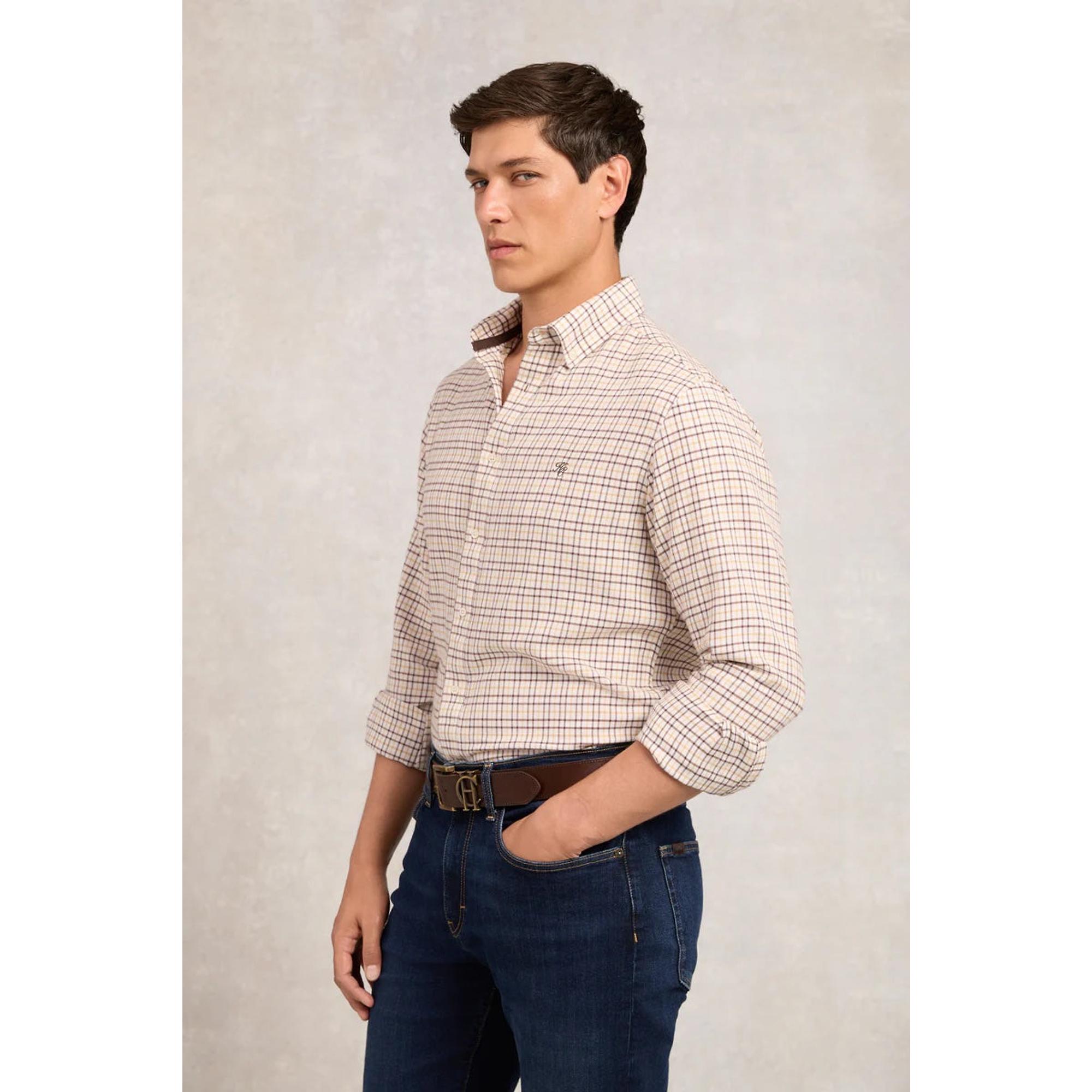 Product image 3 of 12 of Holland Cooper Men's Classic Button Down Shirt - Cheltenham Camel Check