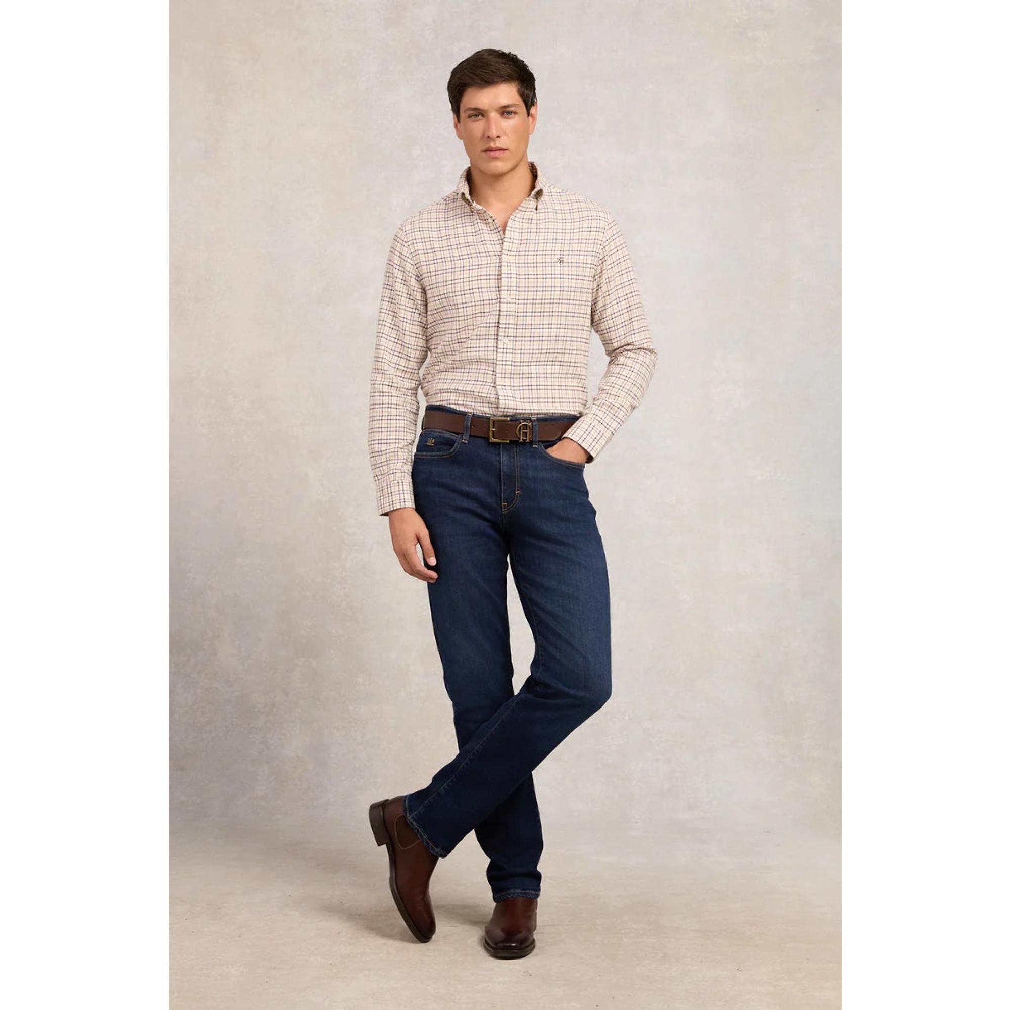 Product image 4 of 12 of Holland Cooper Men's Classic Button Down Shirt - Cheltenham Camel Check