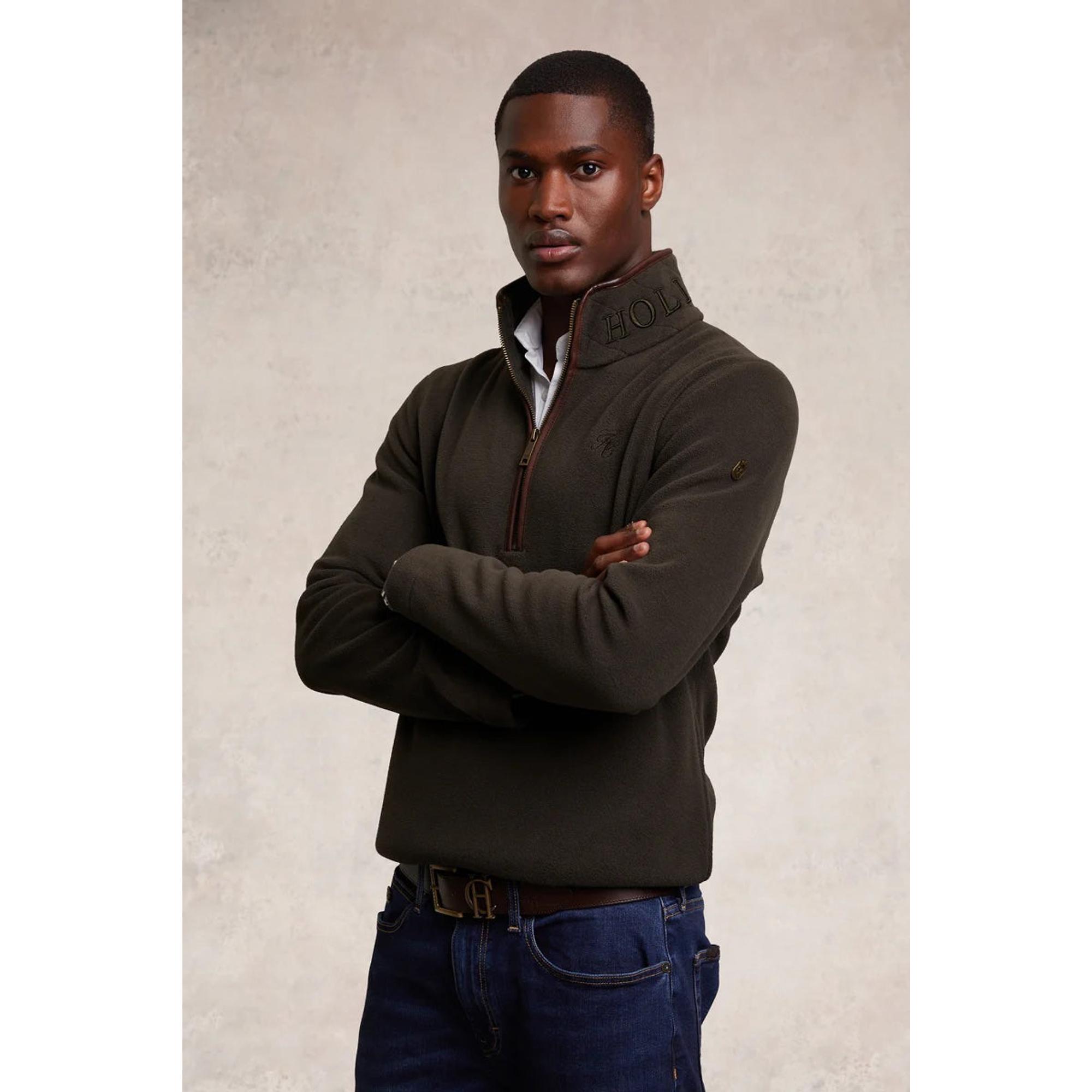 Product image 3 of 10 of Holland Cooper Men's Country Fleece Quarter Zip - Khaki
