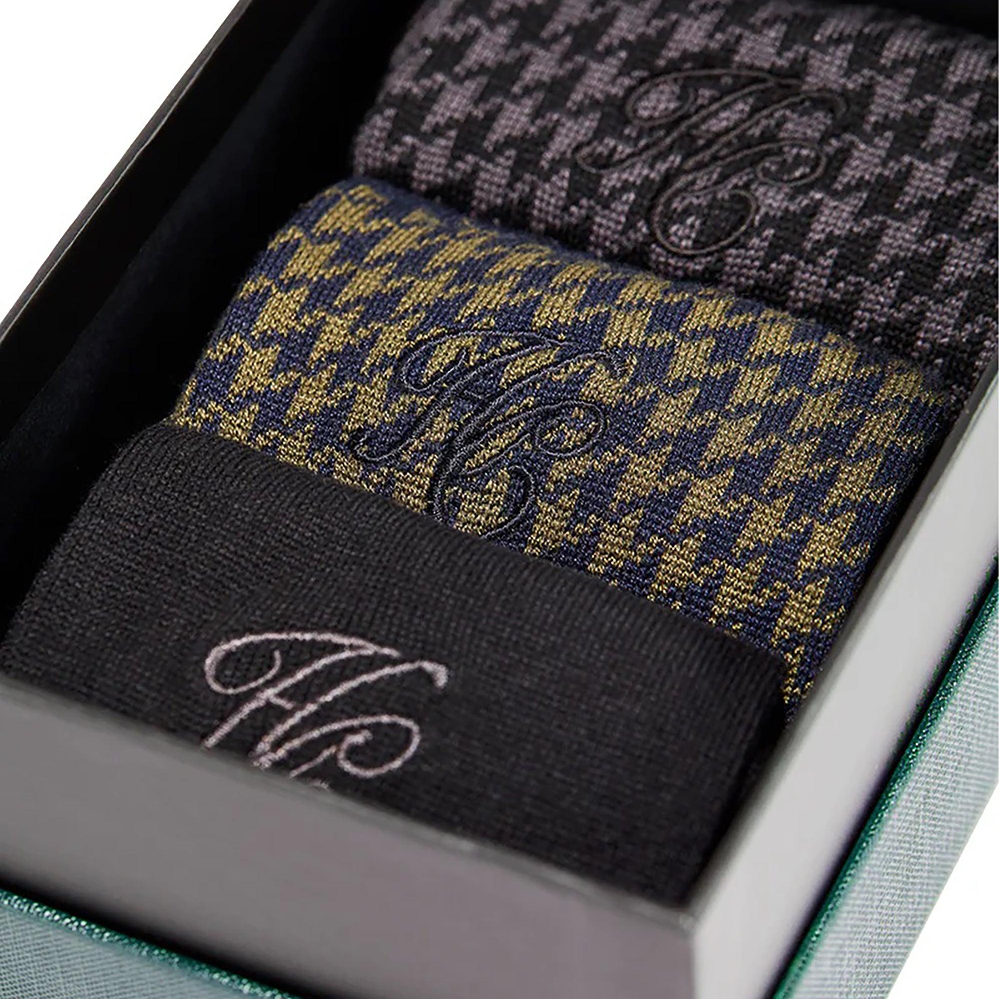 Product image 1 of 7 of Holland Cooper Men's Sock Gift Box - Charcoal Houndstooth