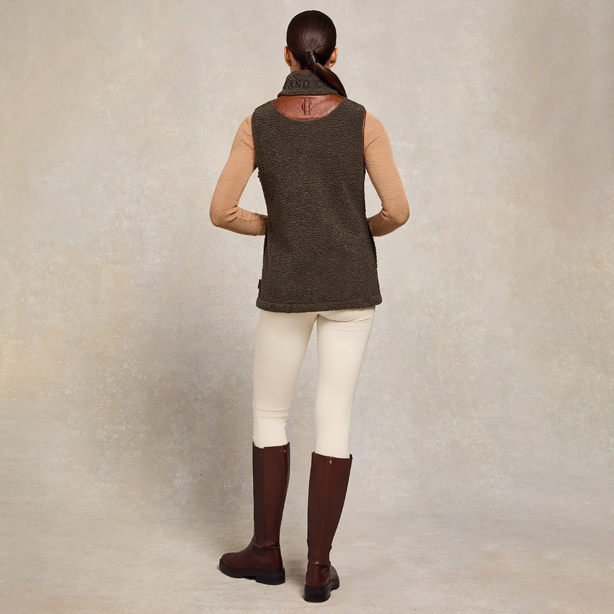 Product image 6 of 10 of Holland Cooper Women's Country Fleece Gilet - Khaki Borg