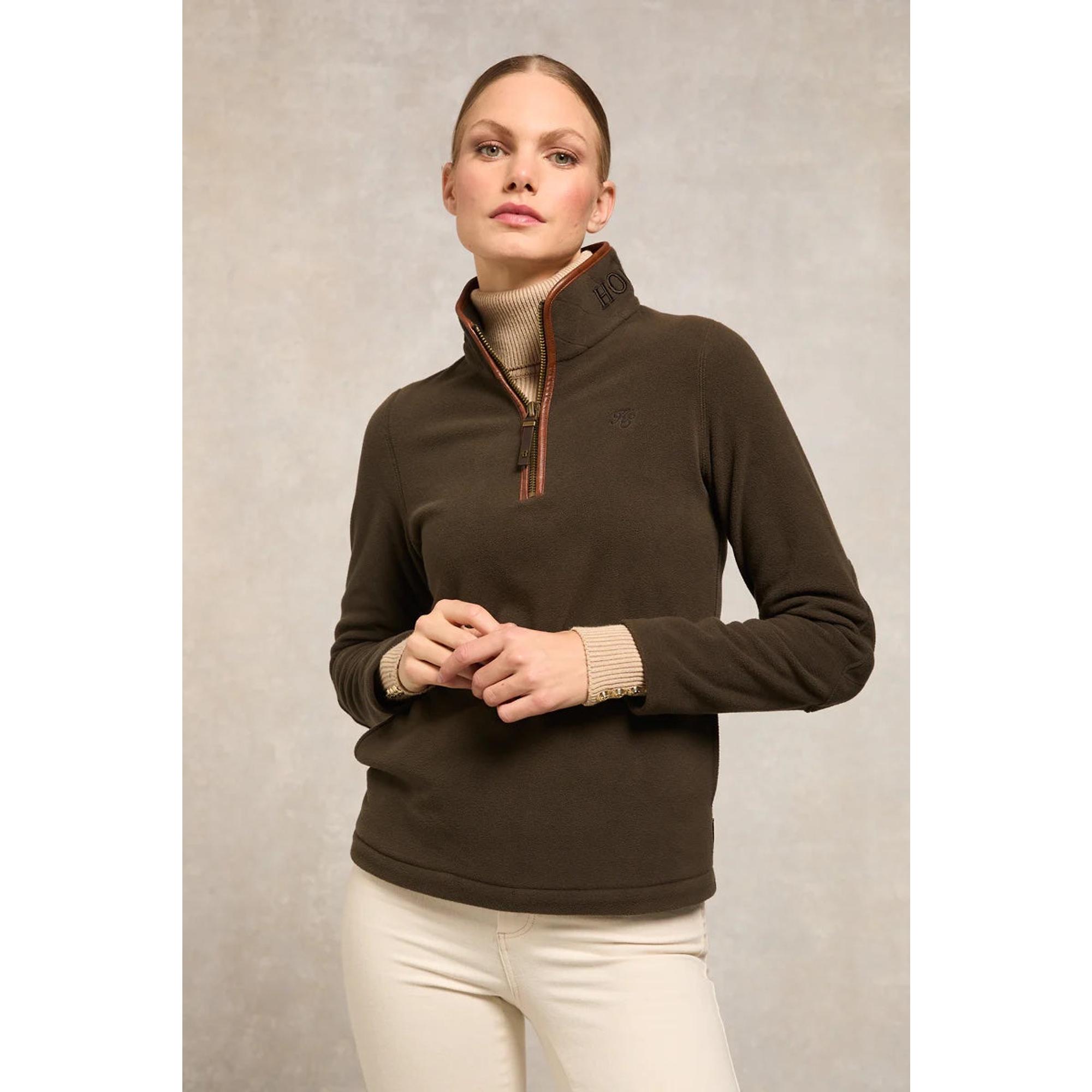 Product image 2 of 8 of Holland Cooper Women's Country Fleece Quarter Zip - Khaki