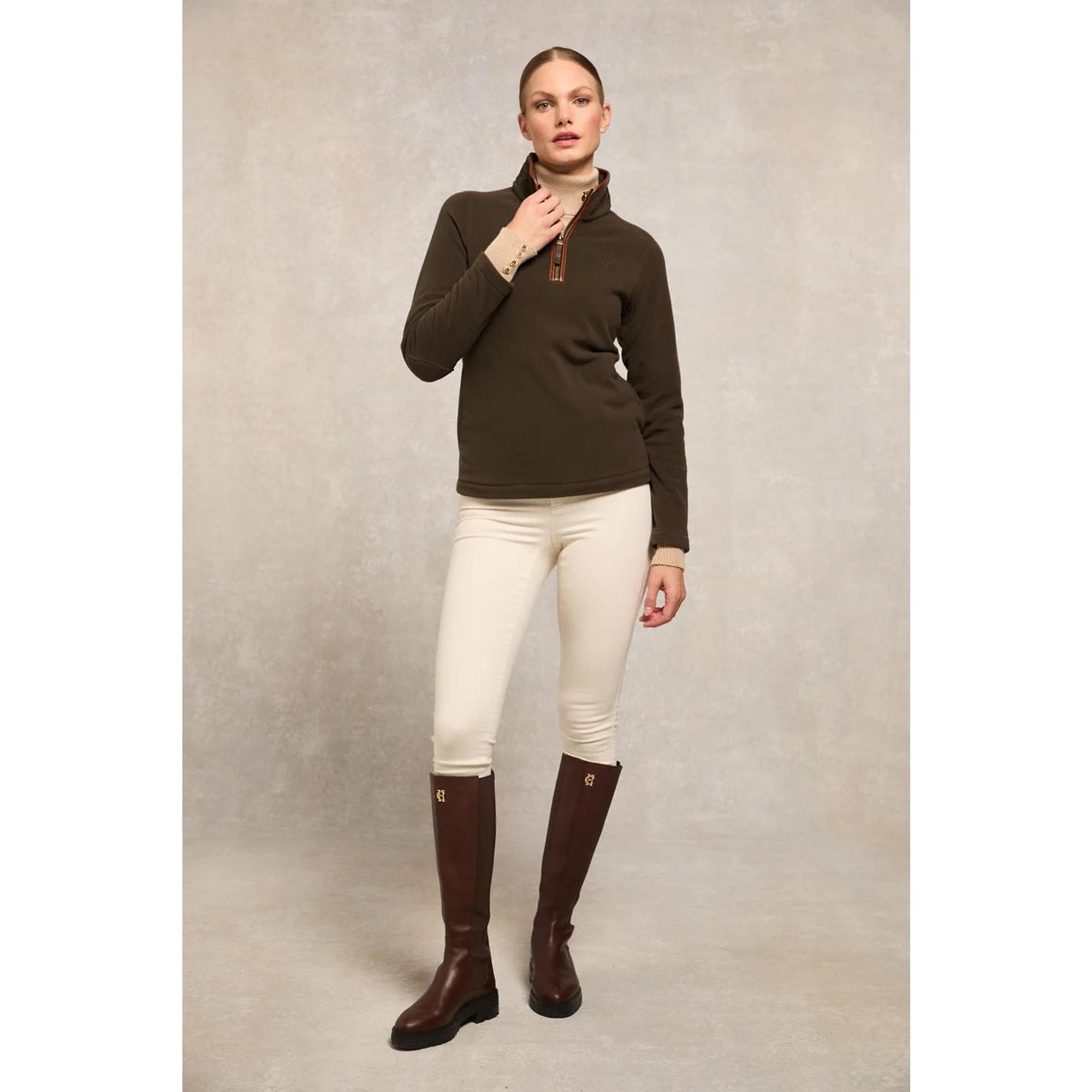 Product image 6 of 8 of Holland Cooper Women's Country Fleece Quarter Zip - Khaki