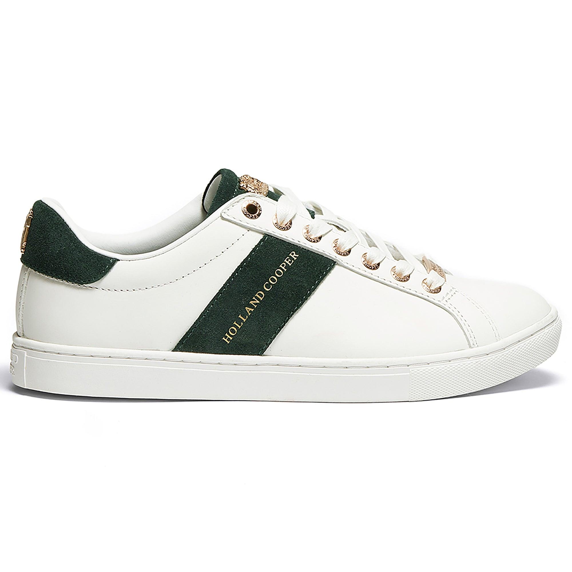 Product image 1 of 7 of Holland Cooper Women's Knightsbridge Court Trainers - White Racing Green