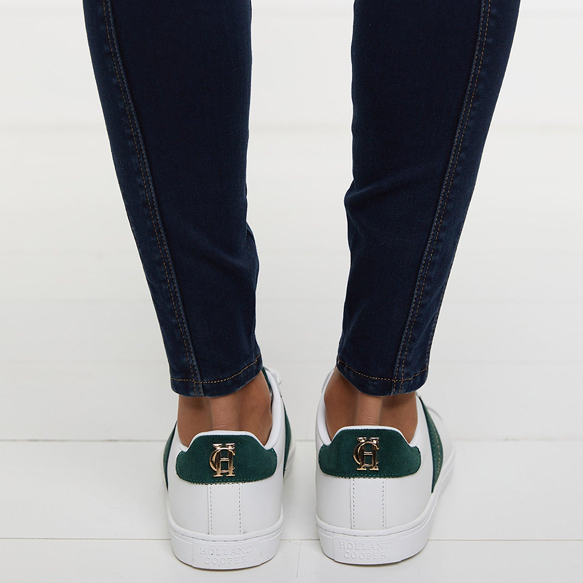 Product image 5 of 7 of Holland Cooper Women's Knightsbridge Court Trainers - White Racing Green