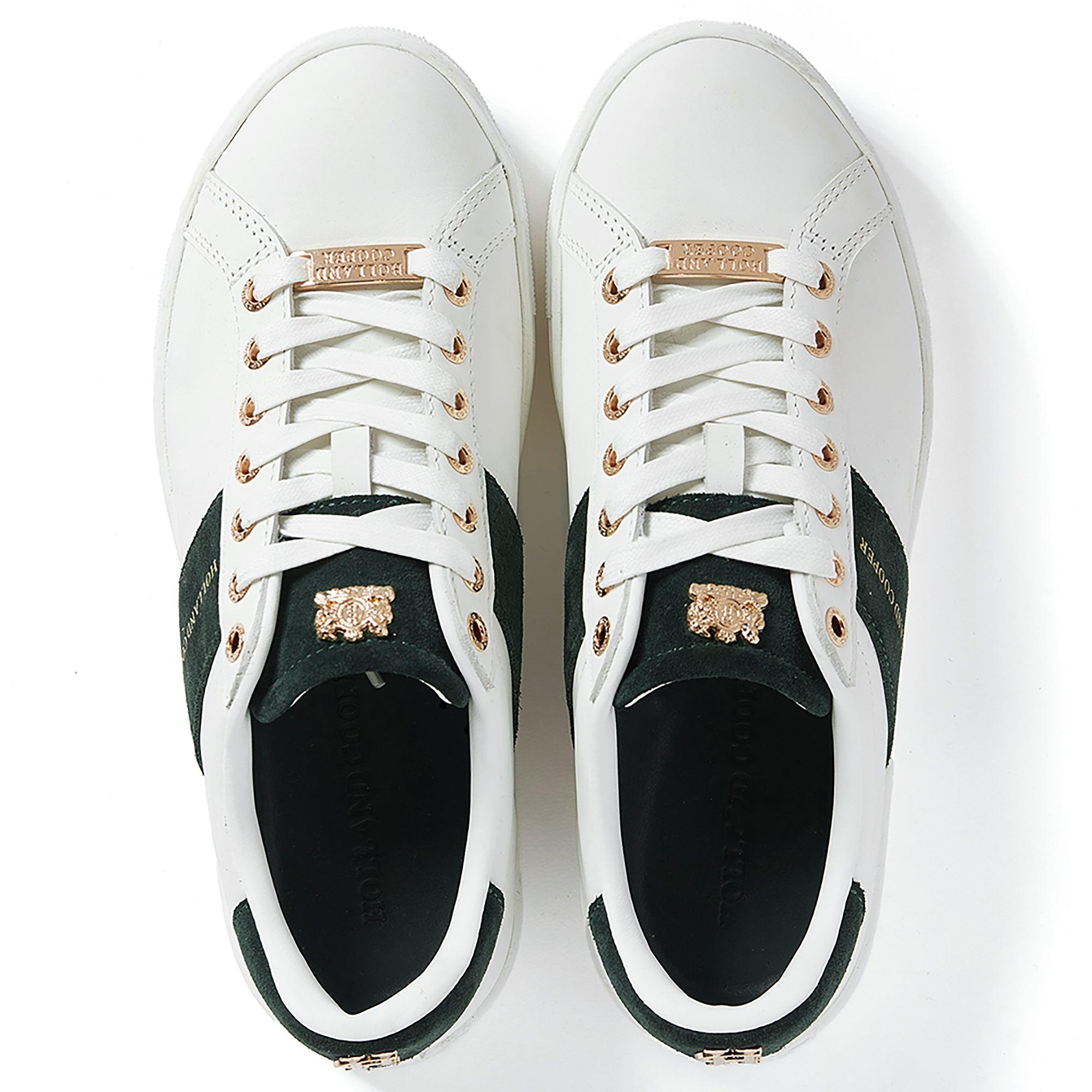 Product image 6 of 7 of Holland Cooper Women's Knightsbridge Court Trainers - White Racing Green