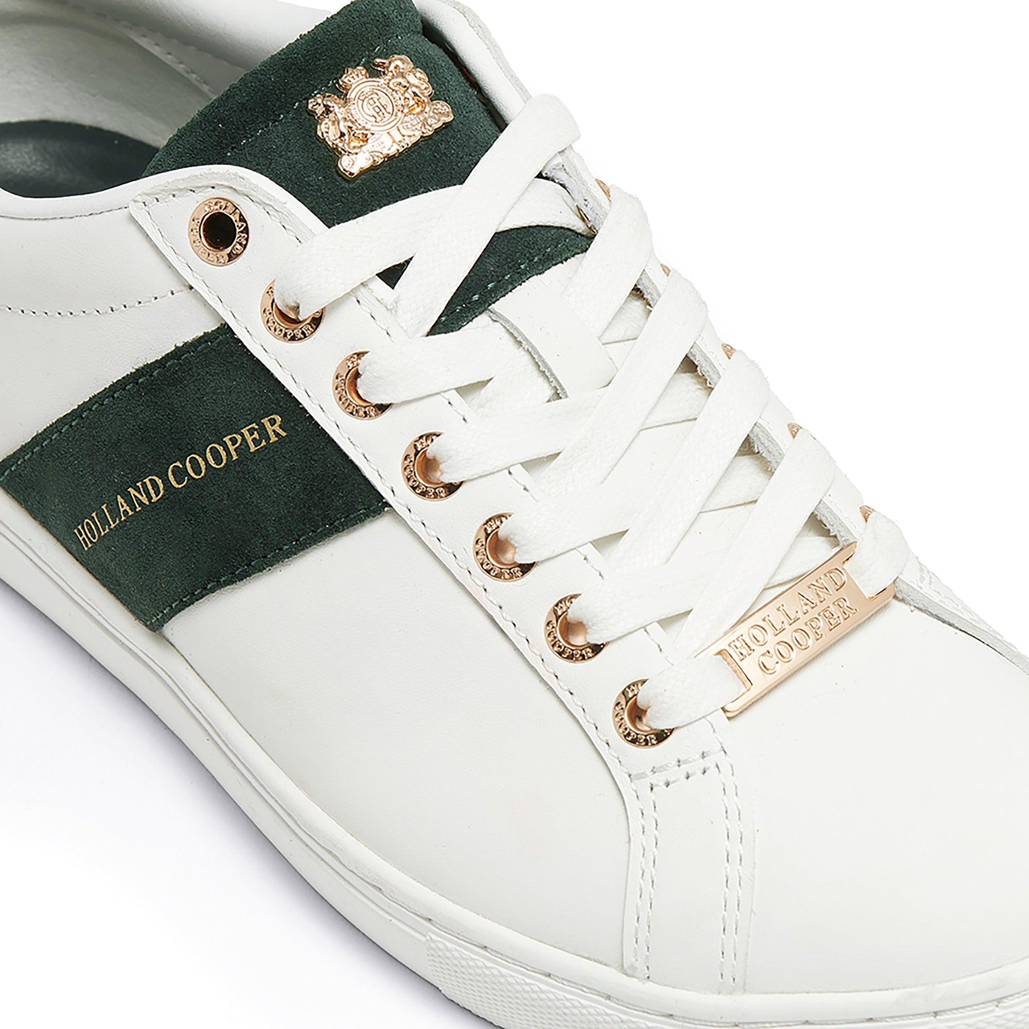 Product image 7 of 7 of Holland Cooper Women's Knightsbridge Court Trainers - White Racing Green