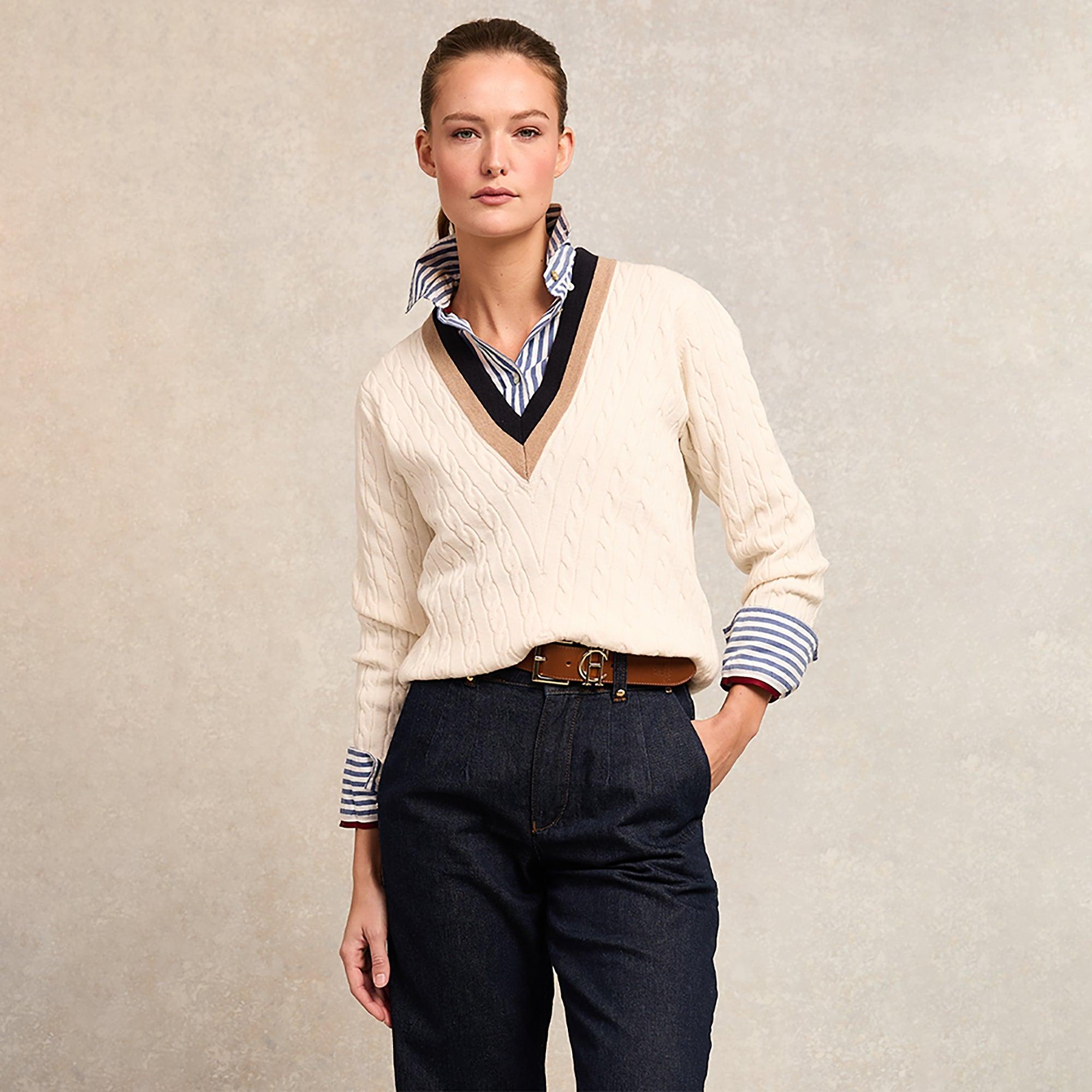 Product image 2 of 6 of Holland Cooper Women's Melissa V Neck Knit - Natural