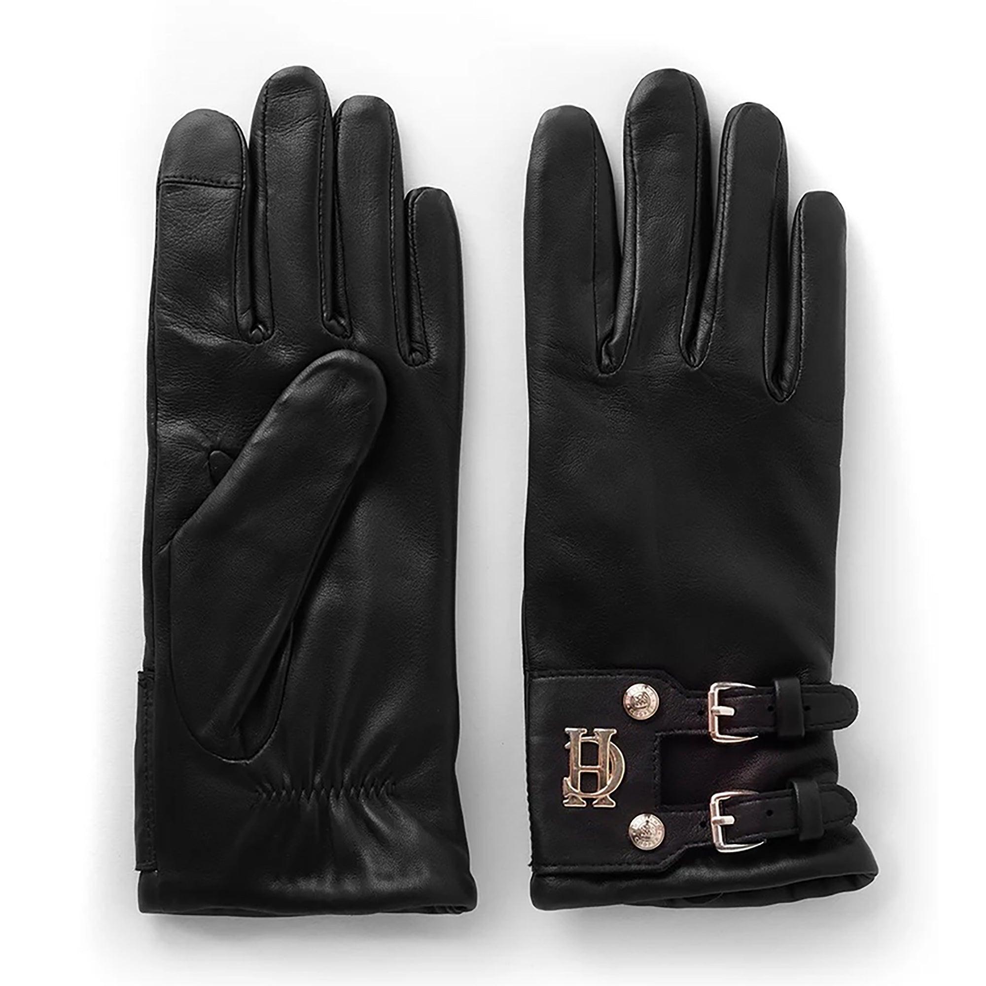 Product image 1 of 6 of Holland Cooper Women's Monogram Leather Gloves - Black