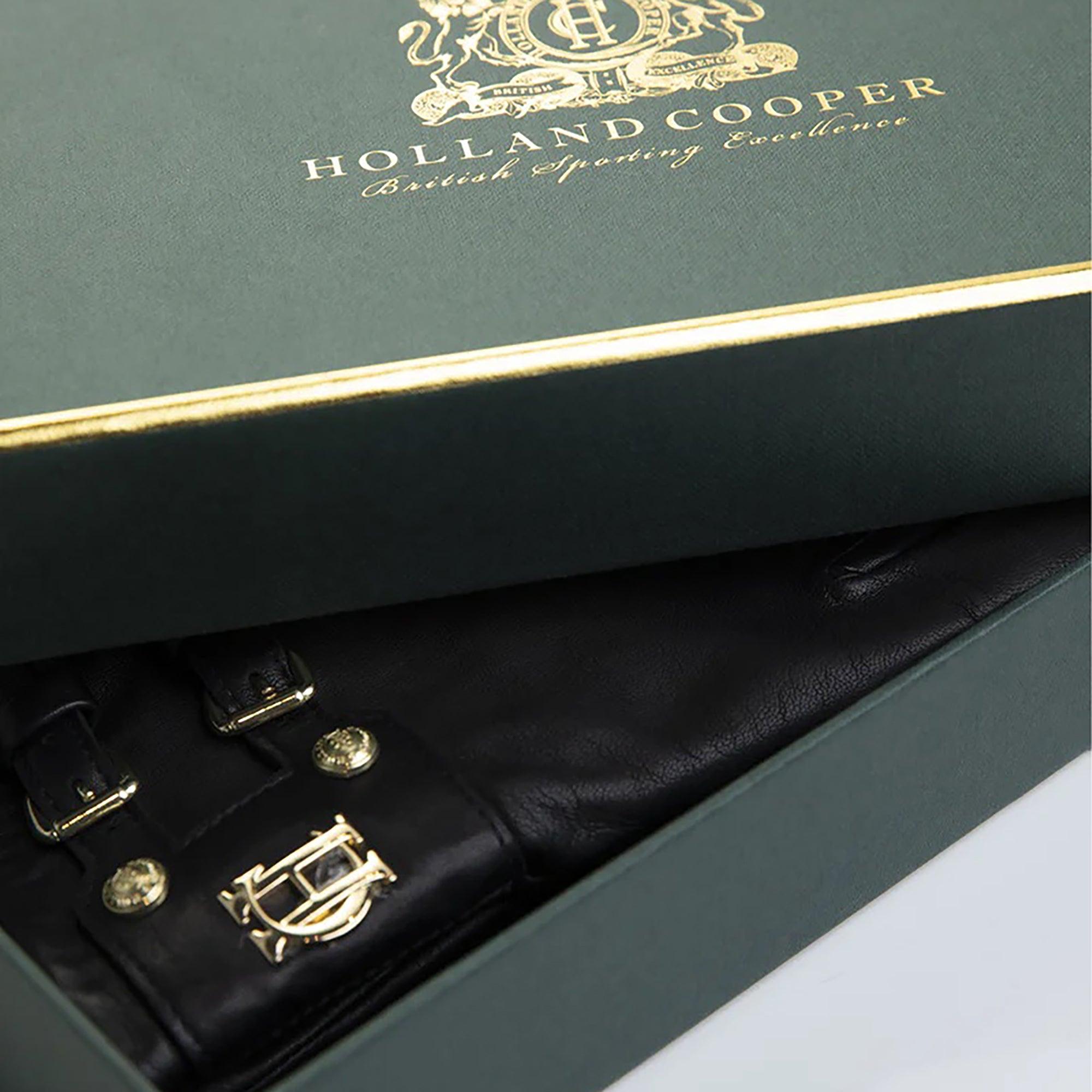 Product image 2 of 6 of Holland Cooper Women's Monogram Leather Gloves - Black