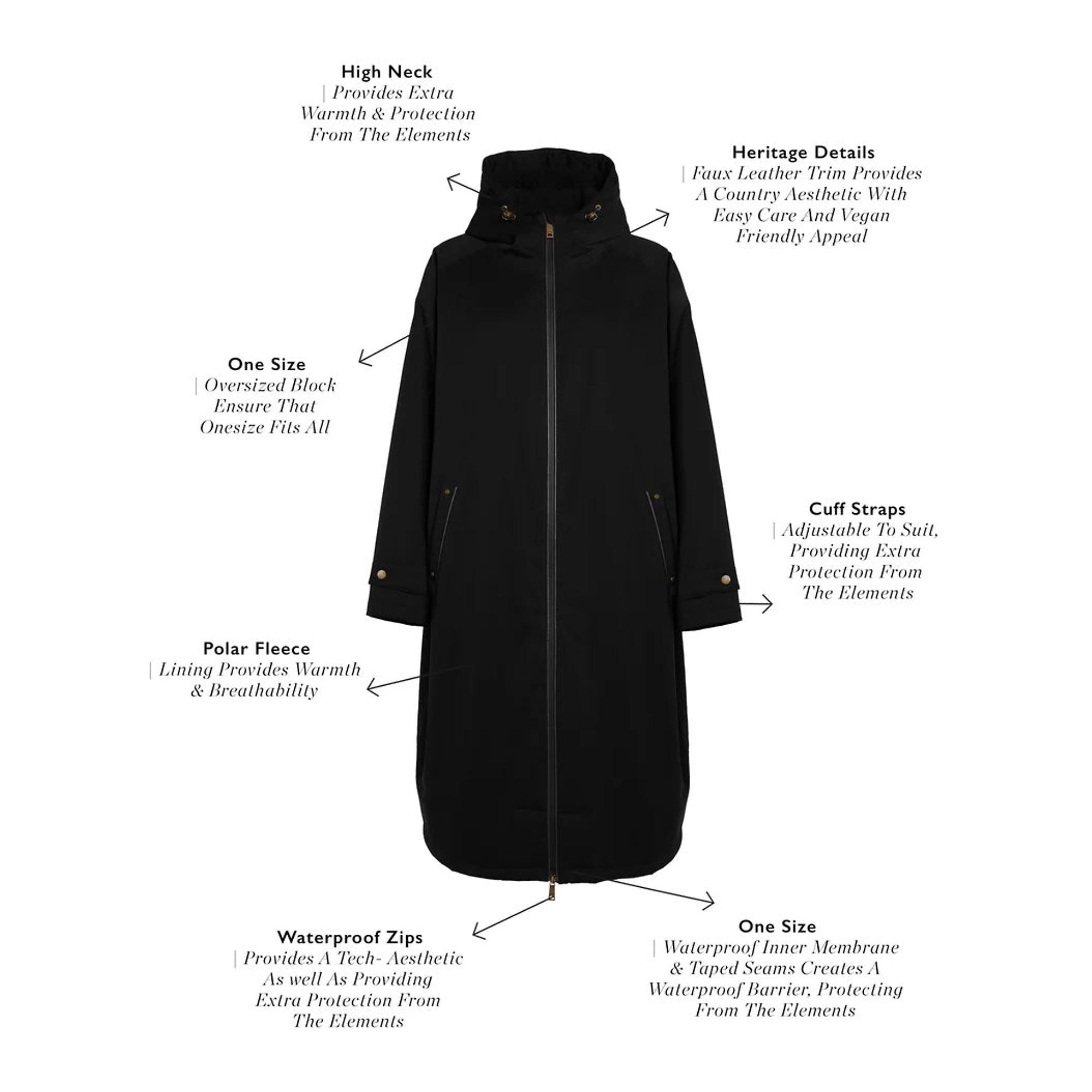 Product image 5 of 8 of Holland Cooper Women's One-Size Waterproof Coat - Black