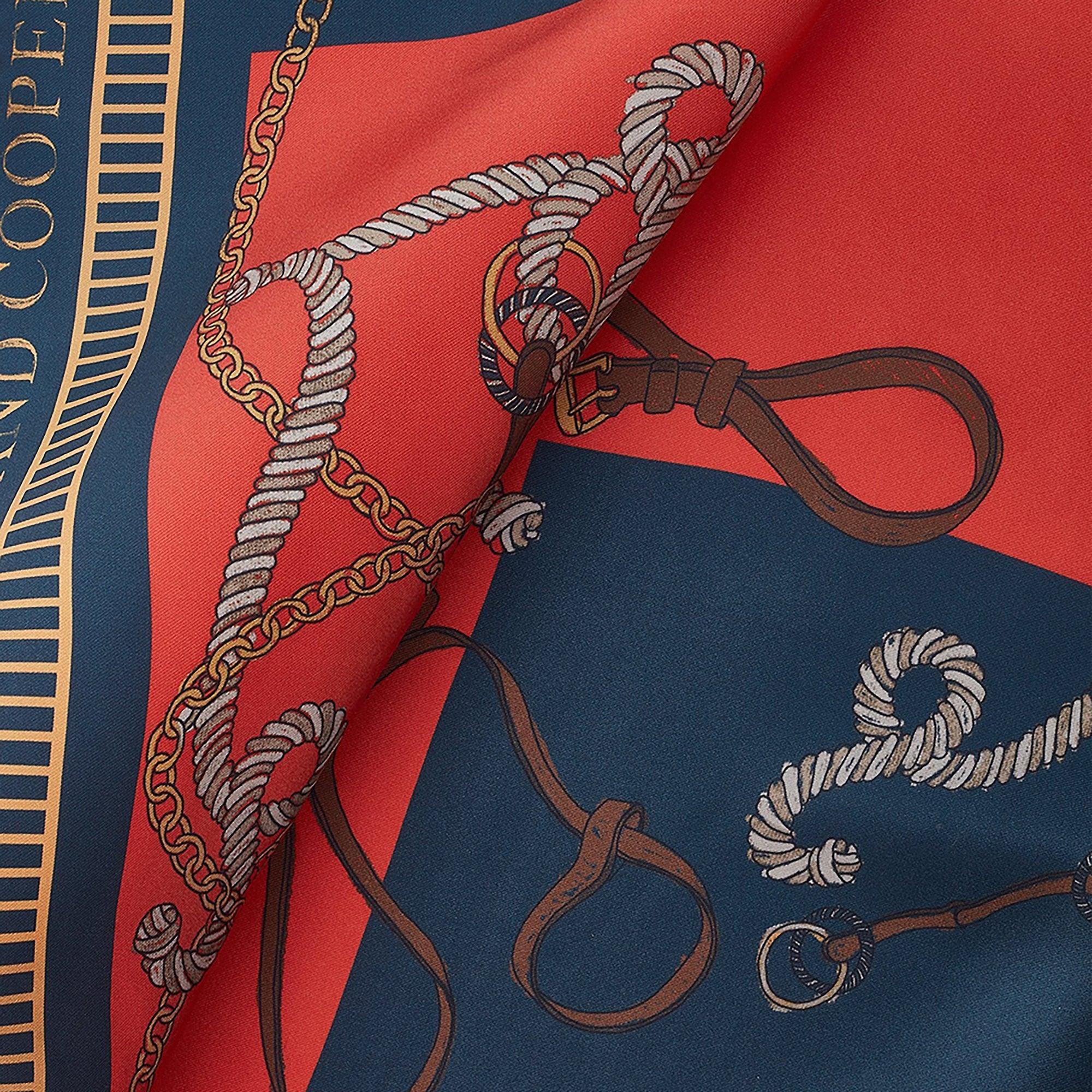 Product image 5 of 5 of Holland Cooper Women's Regal Horse Silk Scarf - Ink Navy Neroli