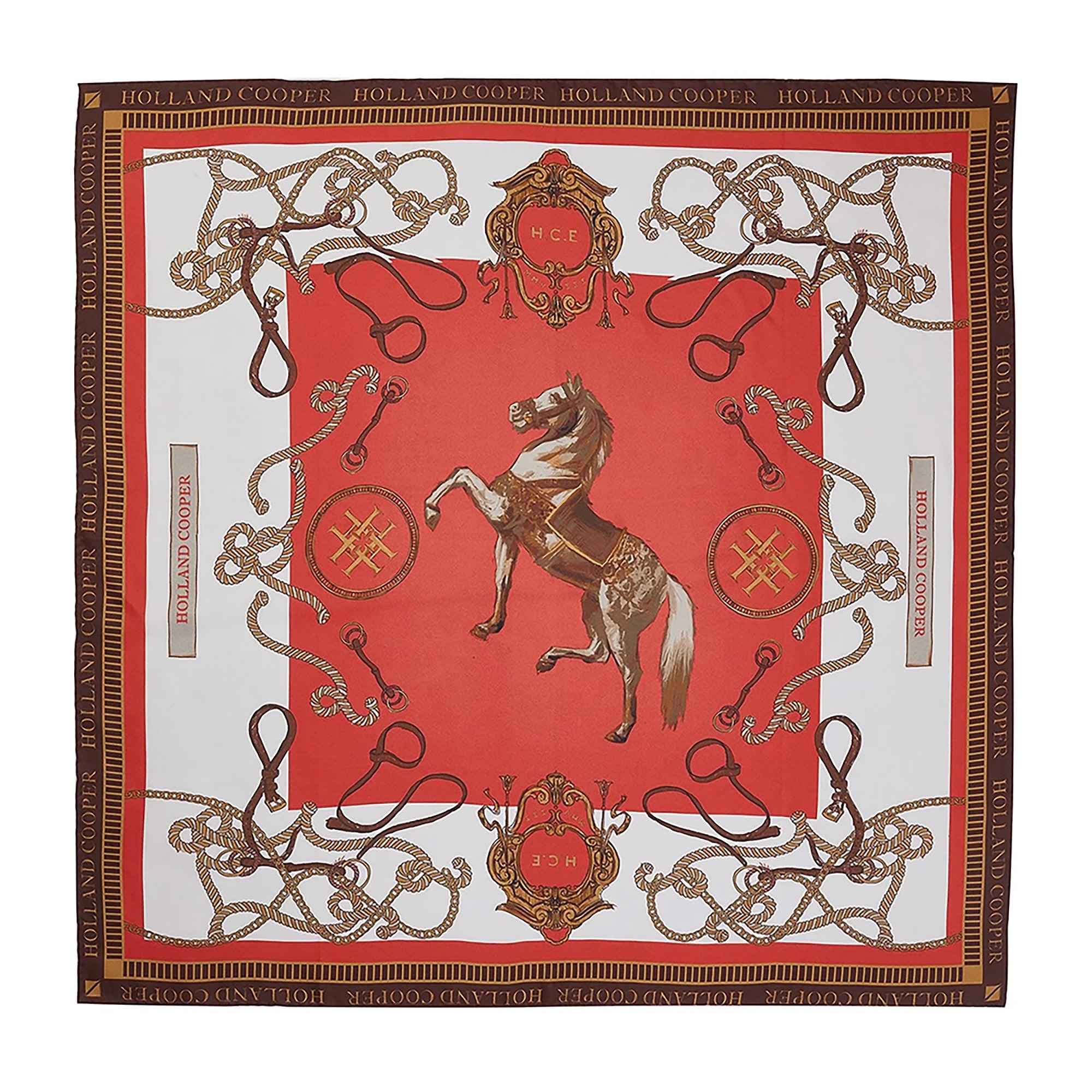 Product image 1 of 6 of Holland Cooper Women's Regal Horse Silk Scarf - Sienna