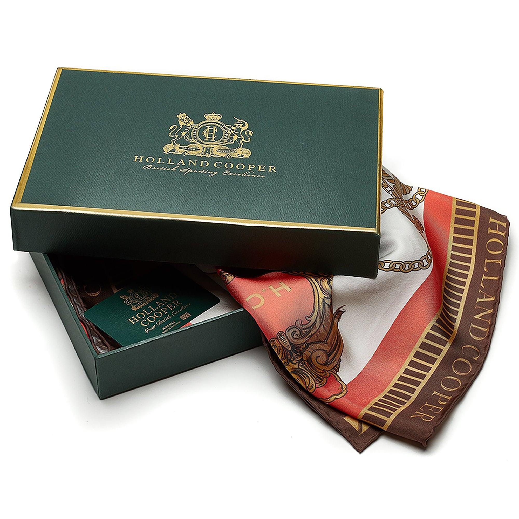 Product image 3 of 6 of Holland Cooper Women's Regal Horse Silk Scarf - Sienna