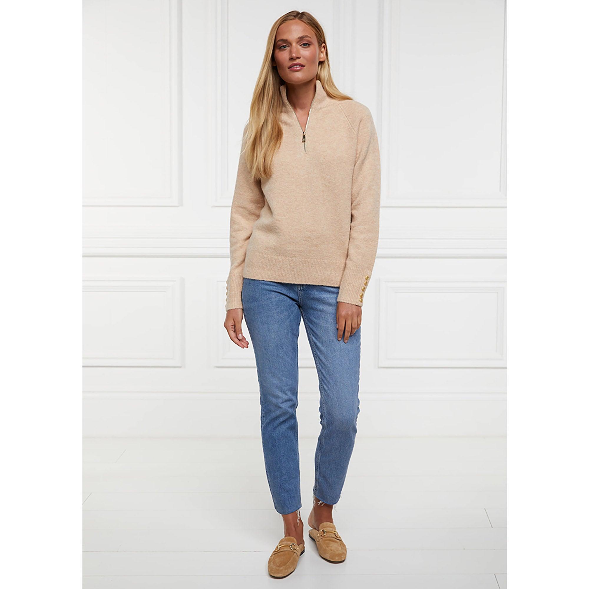 Product image 4 of 10 of Holland Cooper Women's Tori Quarter Zip Knit - Camel