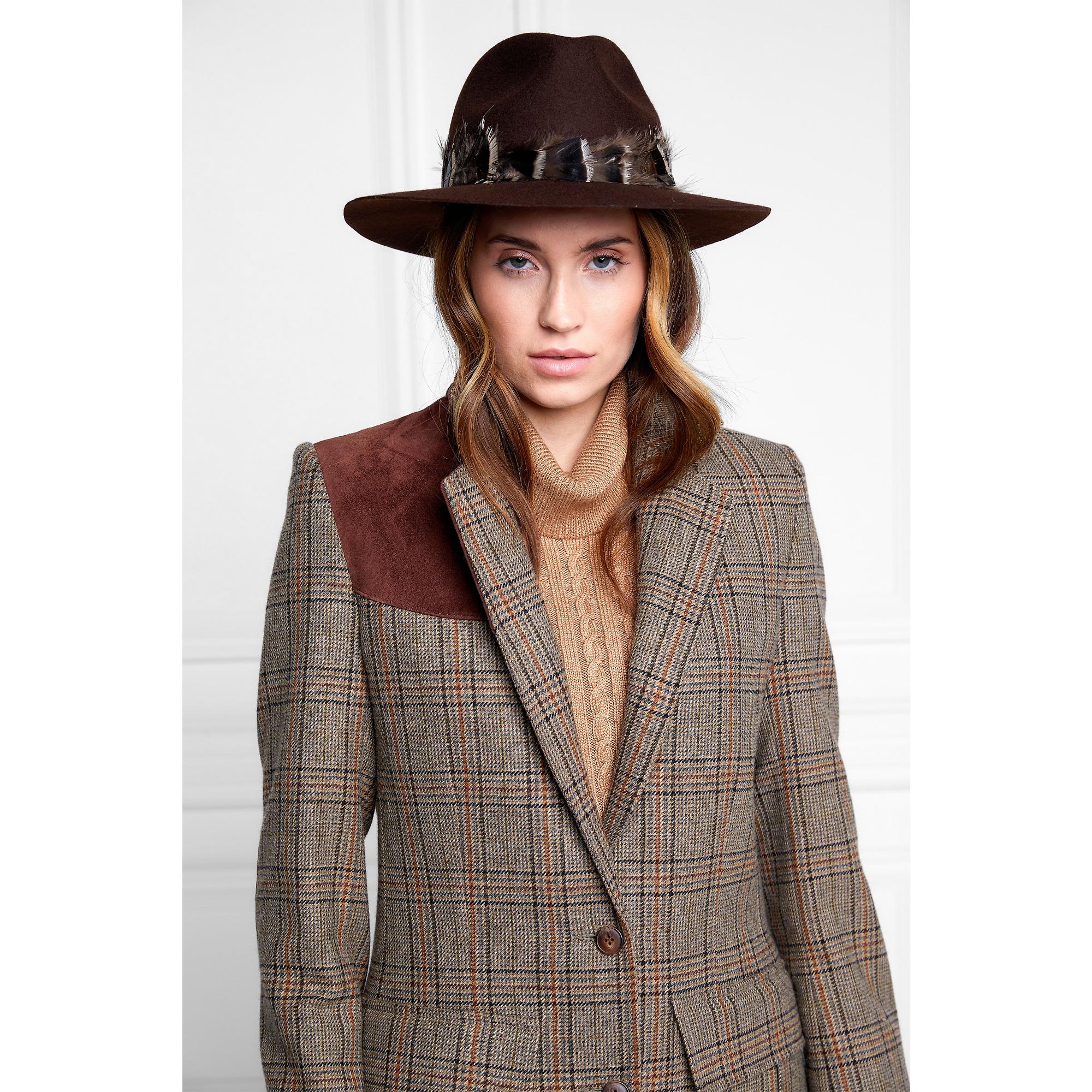 Product image 3 of 9 of Holland Cooper Trilby Hat Iridescent Feather Band - Chocolate