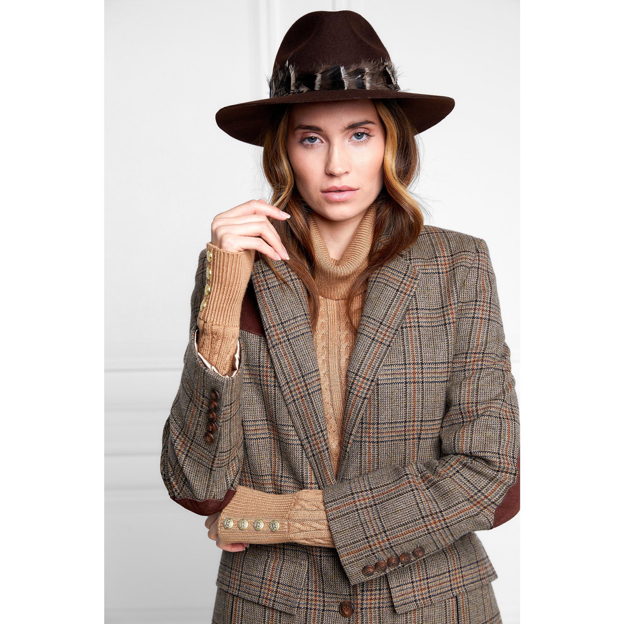 Product image 5 of 9 of Holland Cooper Trilby Hat Iridescent Feather Band - Chocolate