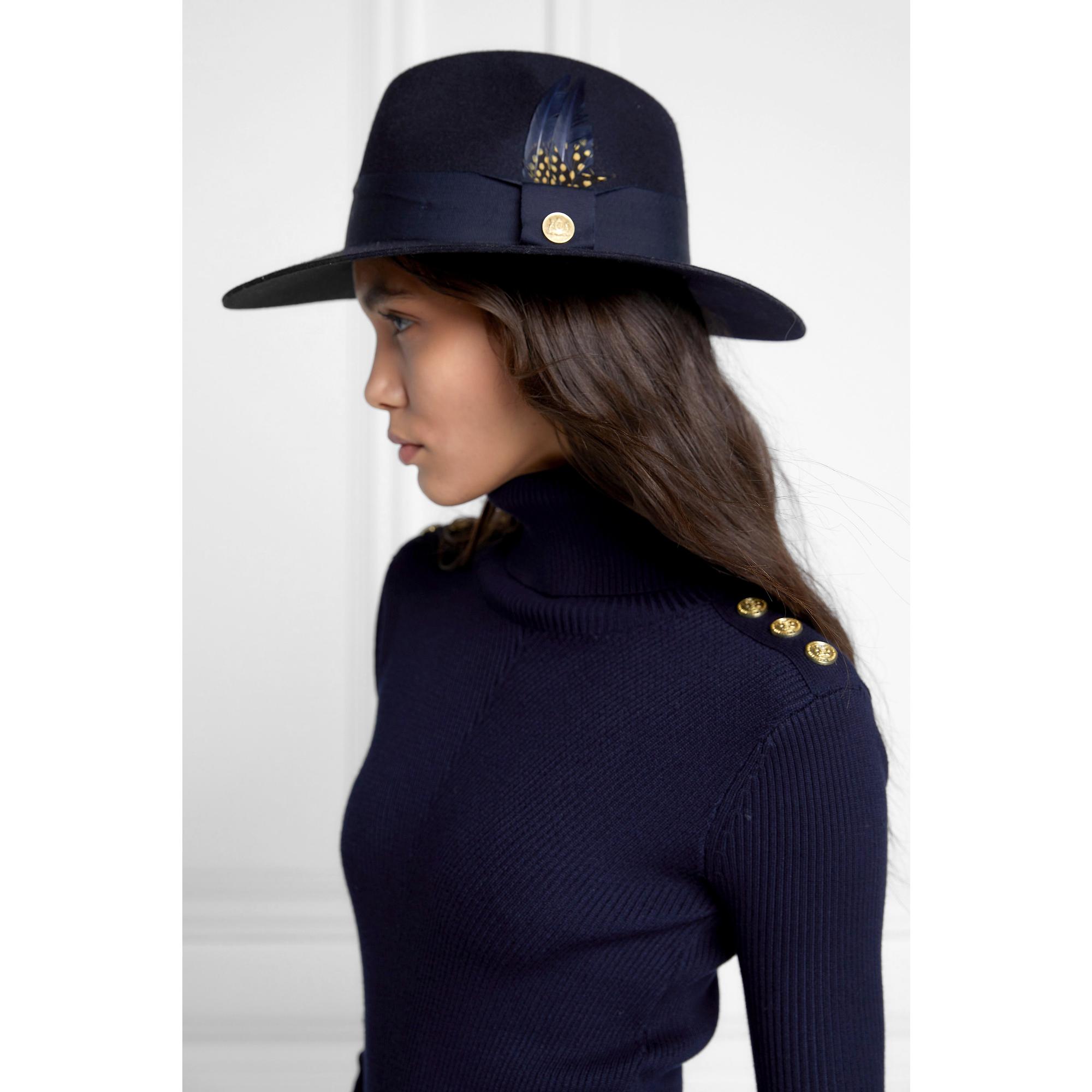 Product image 3 of 8 of Holland Cooper Trilby Hat Spot Feather - Ink Navy