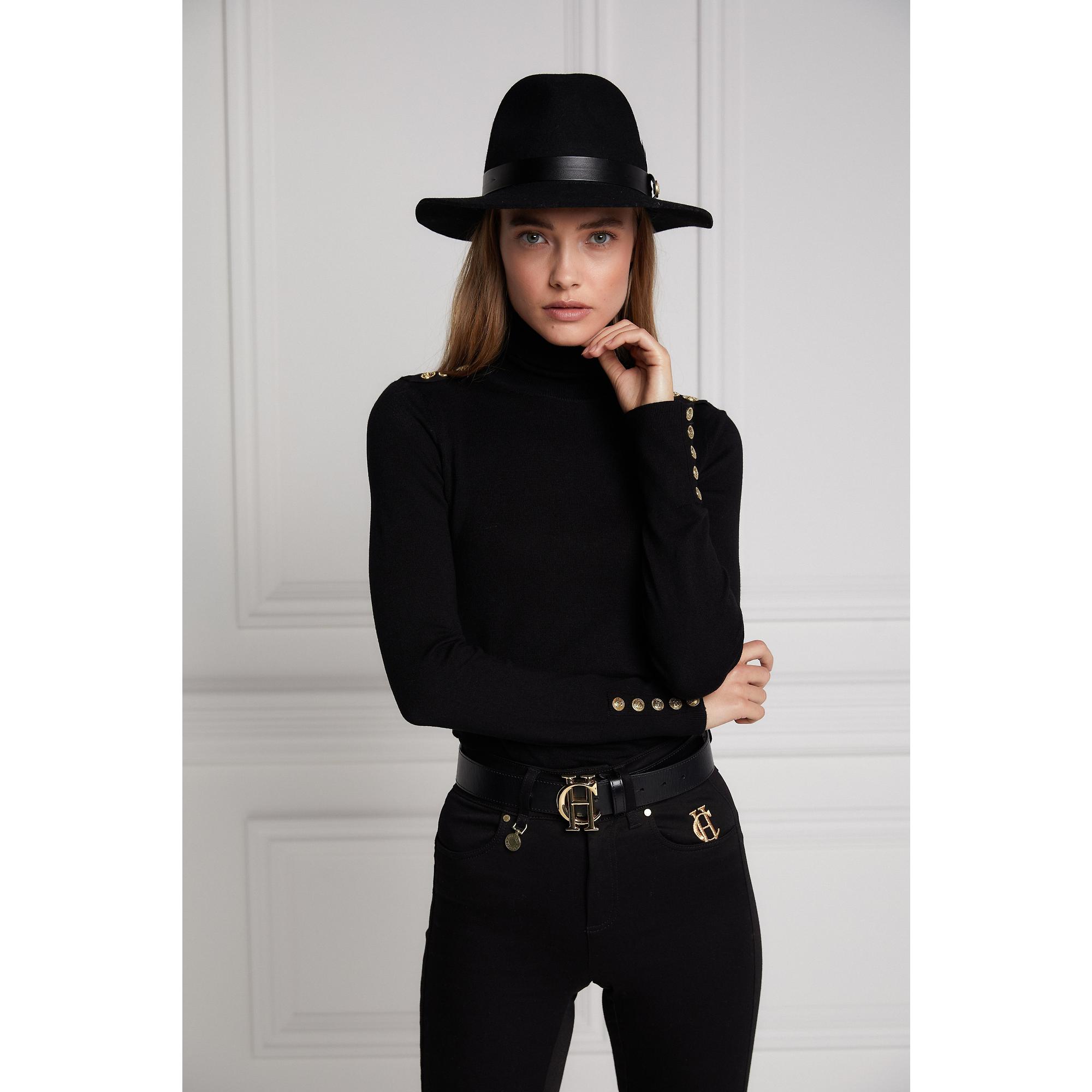 Product image 5 of 11 of Holland Cooper Women's Buttoned Knit Roll Neck - Black