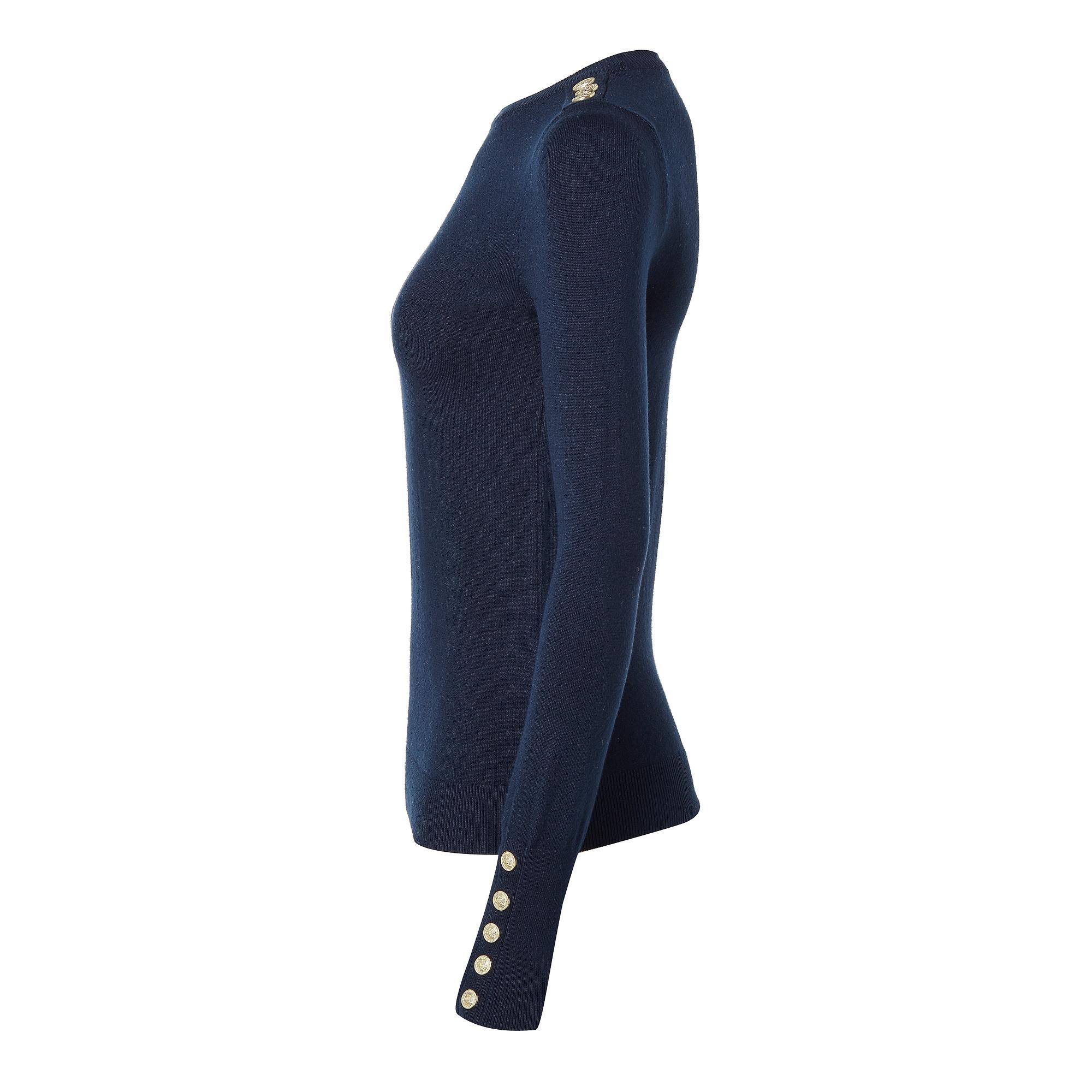 Product image 2 of 7 of Holland Cooper Women's Buttoned Knit Crew Neck - Ink Navy