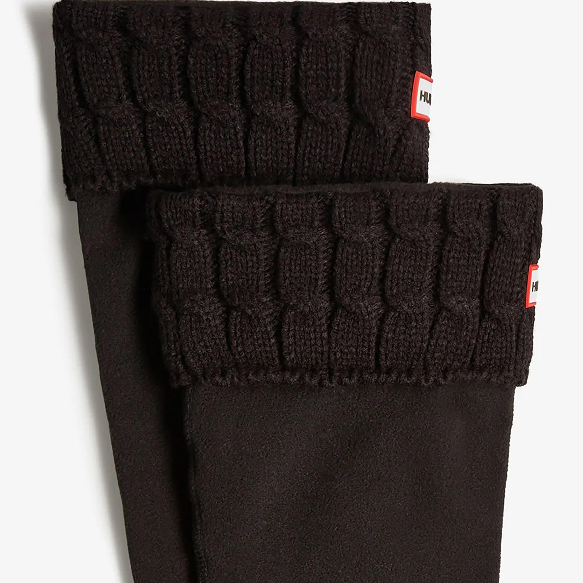 Product image 3 of 3 of Hunter Recycled 6 Stitch Cable Cuff Tall Boot Socks - Black
