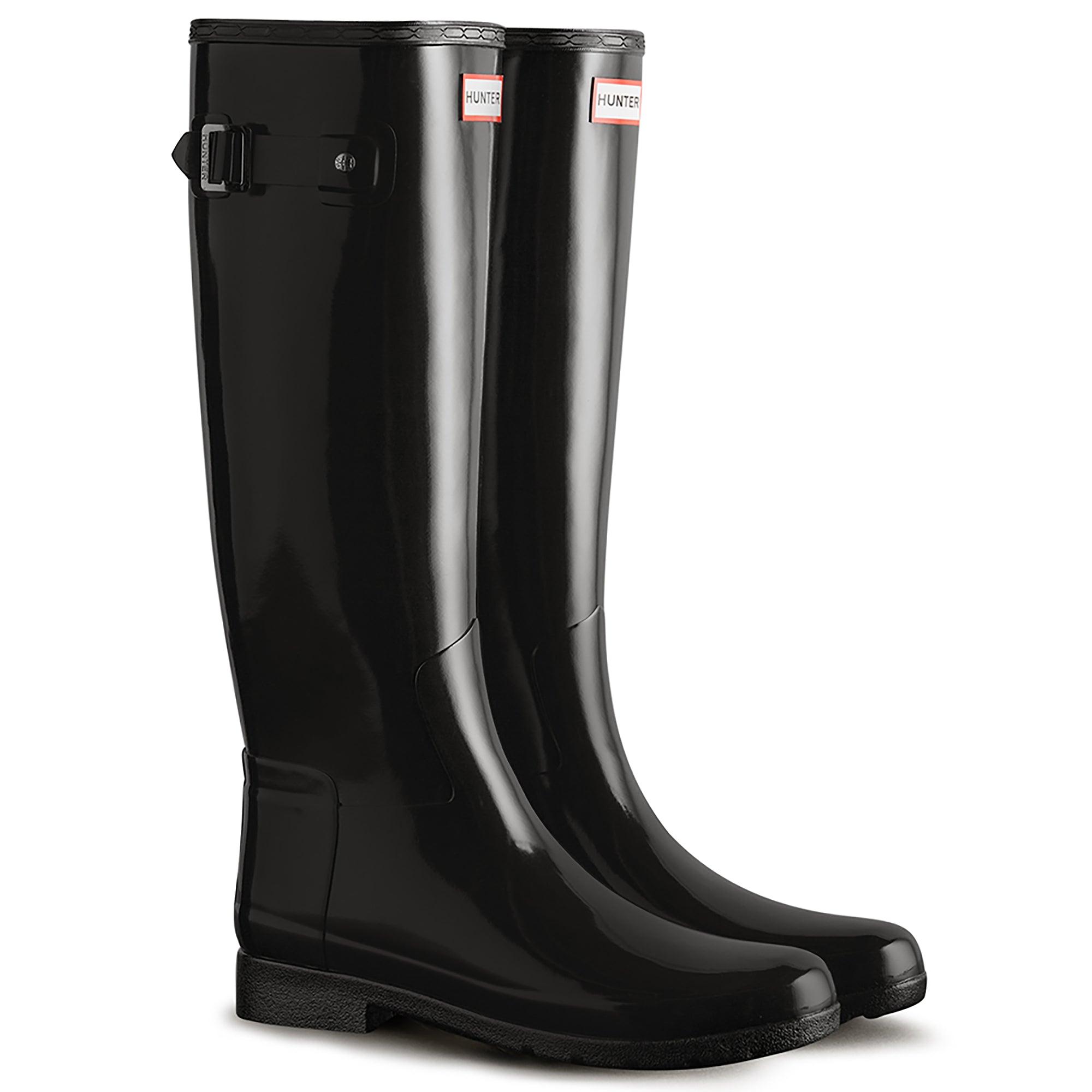 Product image 2 of 4 of Hunter Women's Refined Slim Fit Tall Gloss Wellington Boots - Black