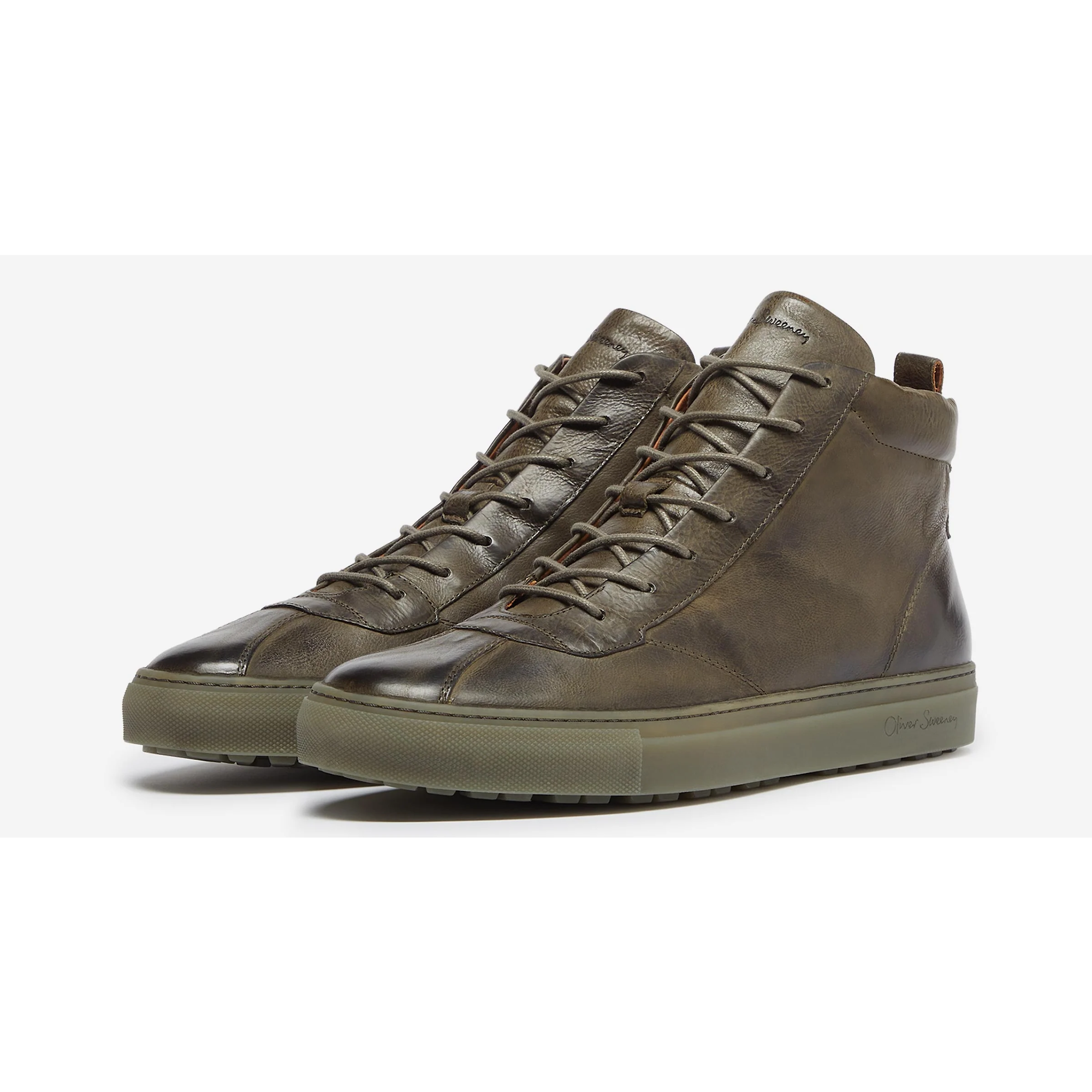 Product image 2 of 4 of Oliver Sweeney Men's Defeza Leather Retro Trainers - Khaki