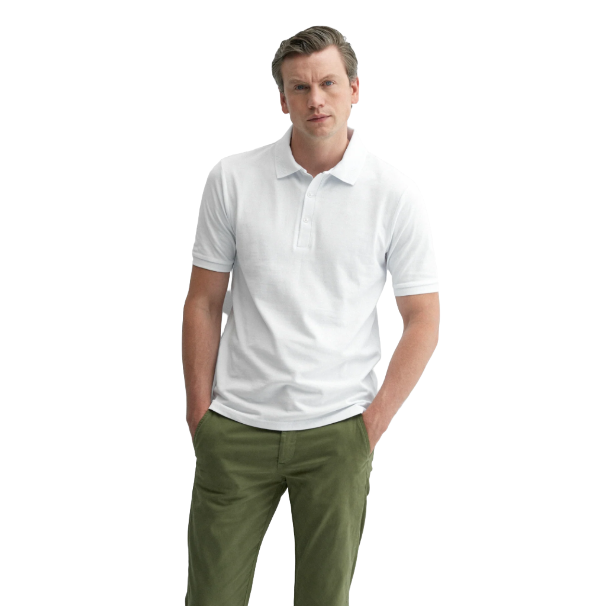 Product image 3 of 6 of Oliver Sweeney Men's Tralee Cotton Polo T-Shirt - White