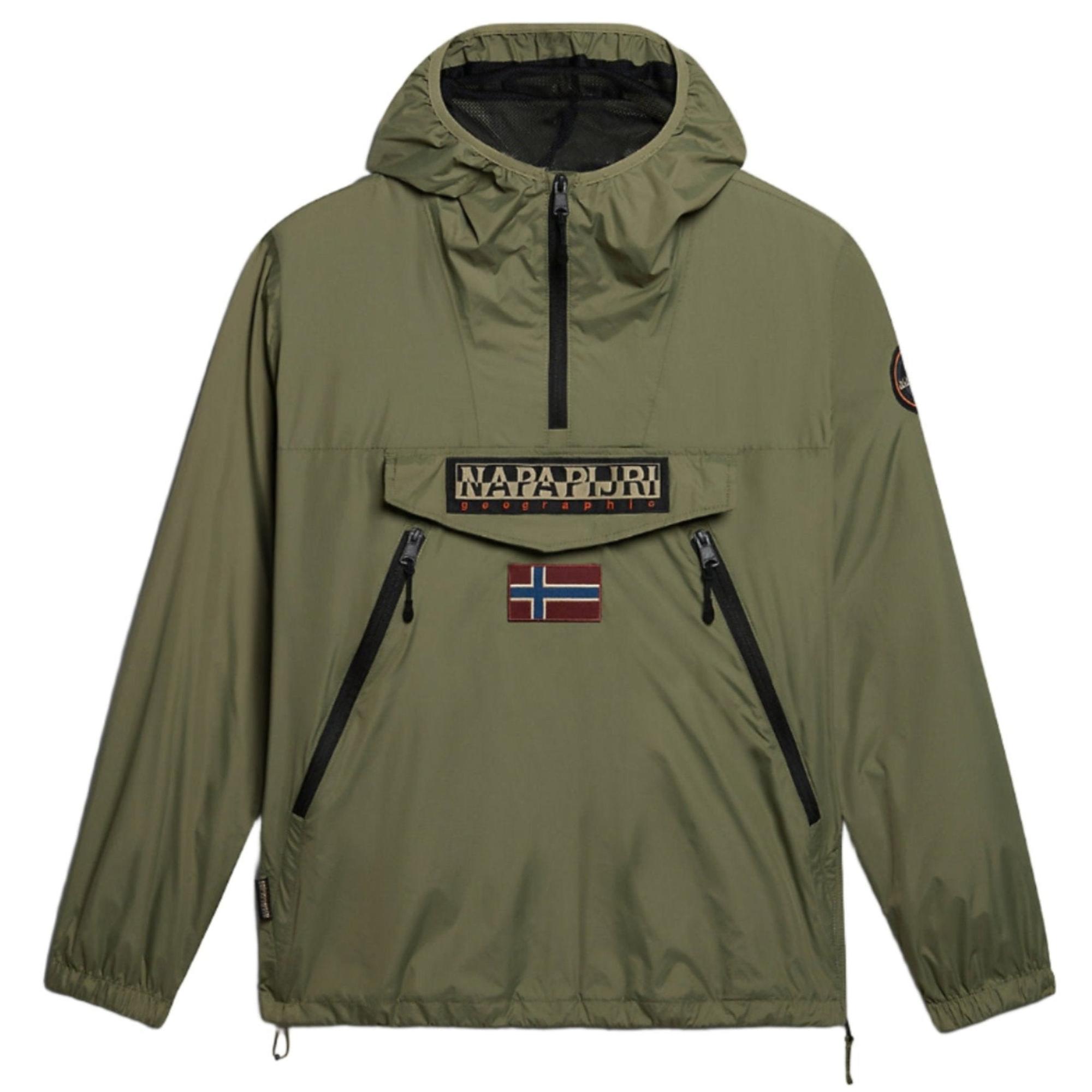 商品画像：Napapijri Rainforest Ripstop Anorak Jacket - Green Lichen 1