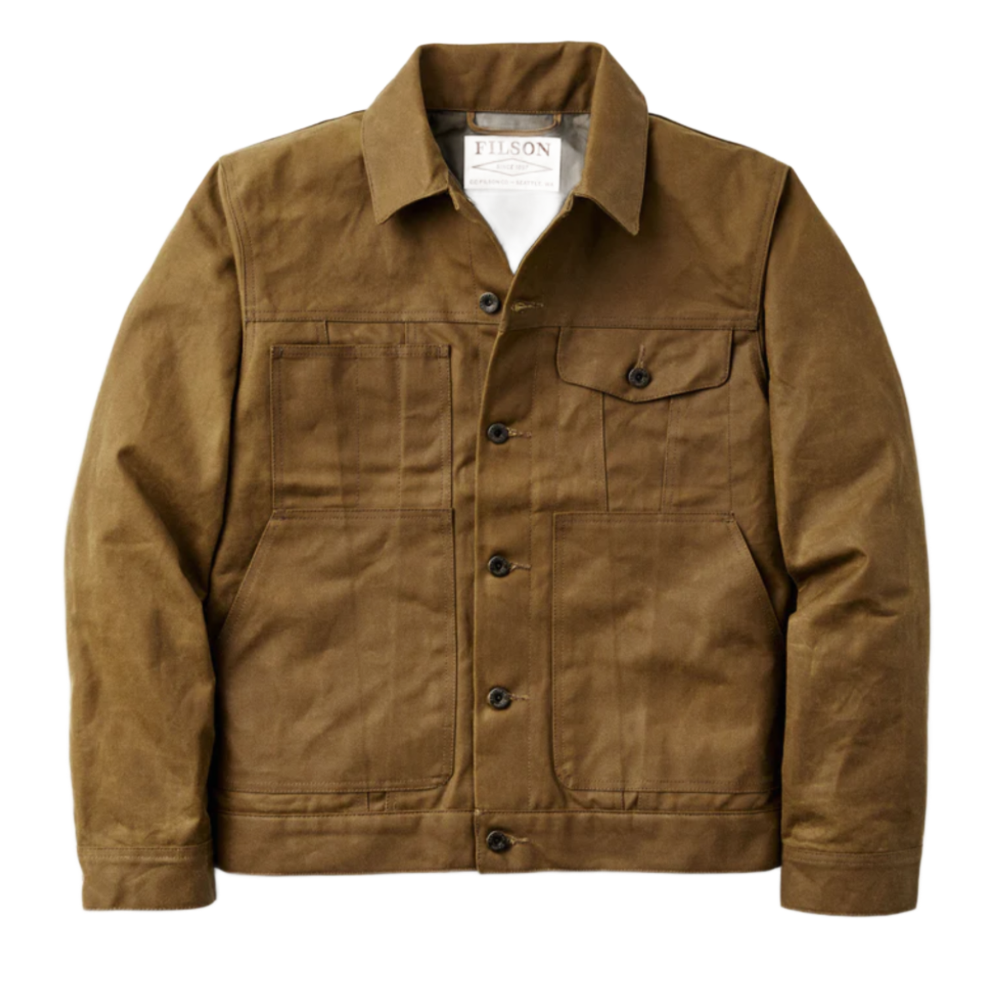 Product image 1 of 6 of Filson Tin Cloth Short Lined Cruiser Jacket - Dark Tan