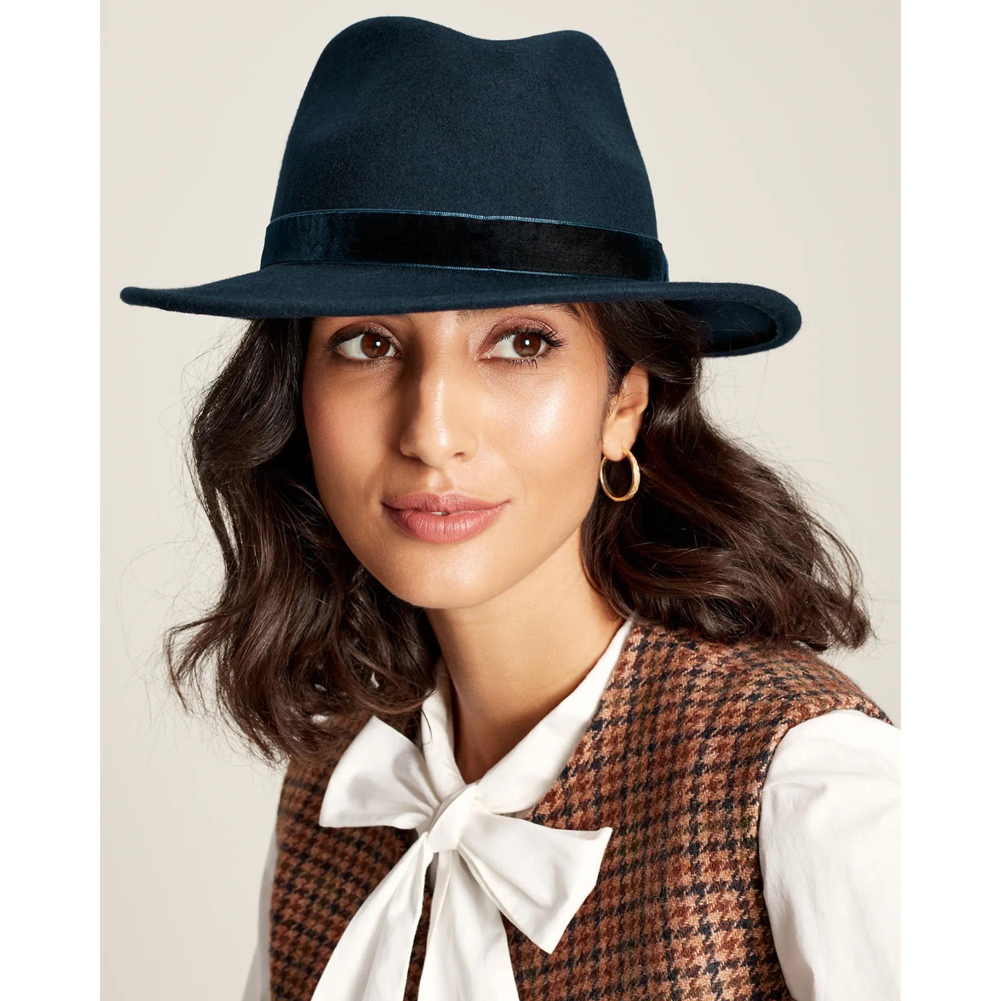 Product image 2 of 5 of Joules Women's Maude Wool Fedora Hat - Navy