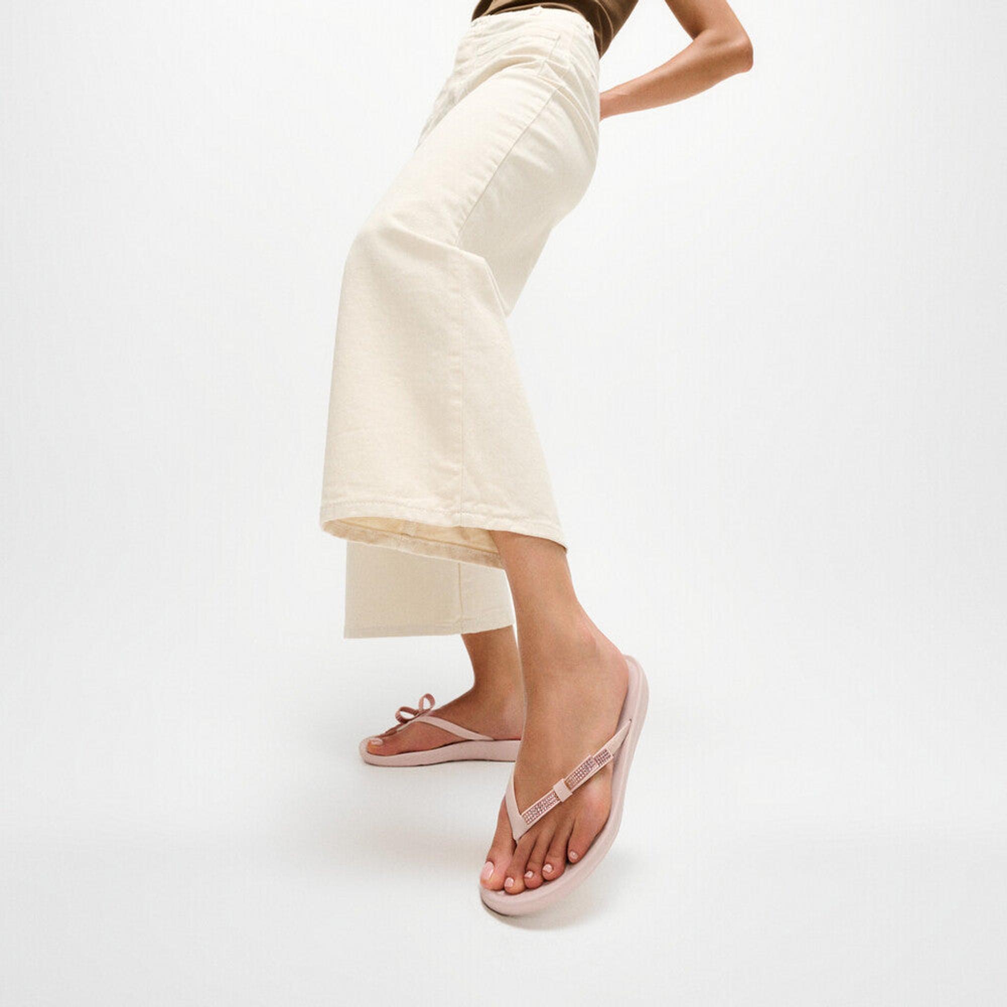 Product image 2 of 11 of FitFlop Women's iQUSHION Glitz-Bow Flip Flops - Nude Rose